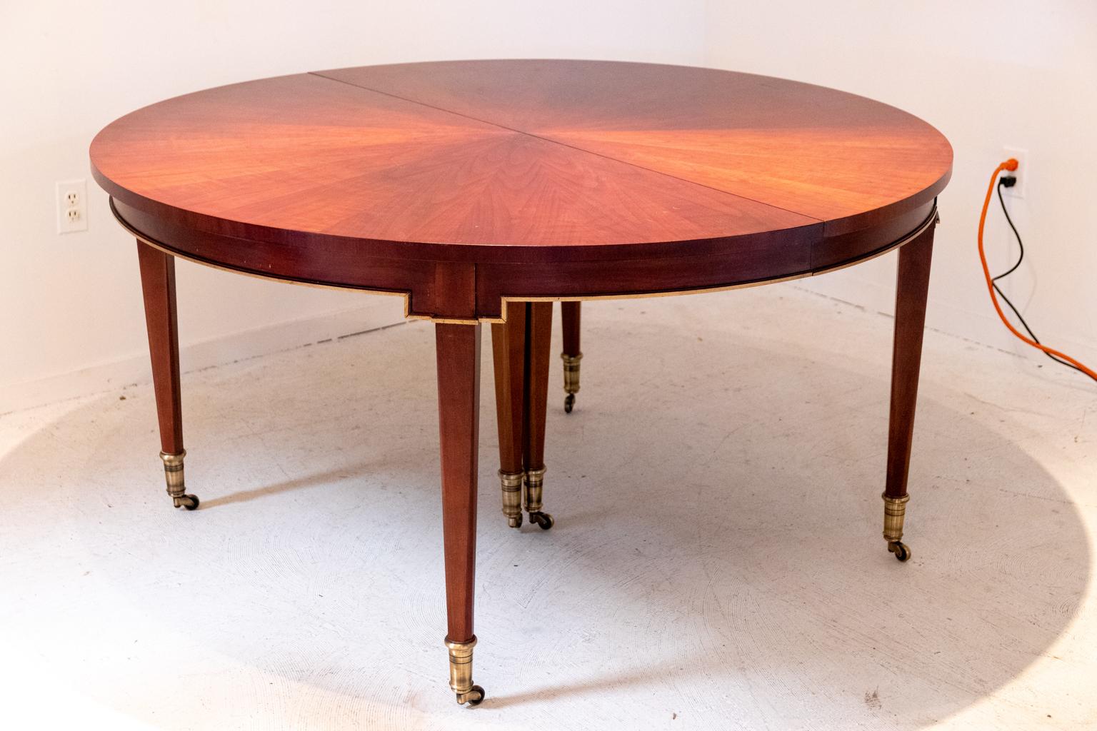 Brass Baker Mahogany Center Dining Table