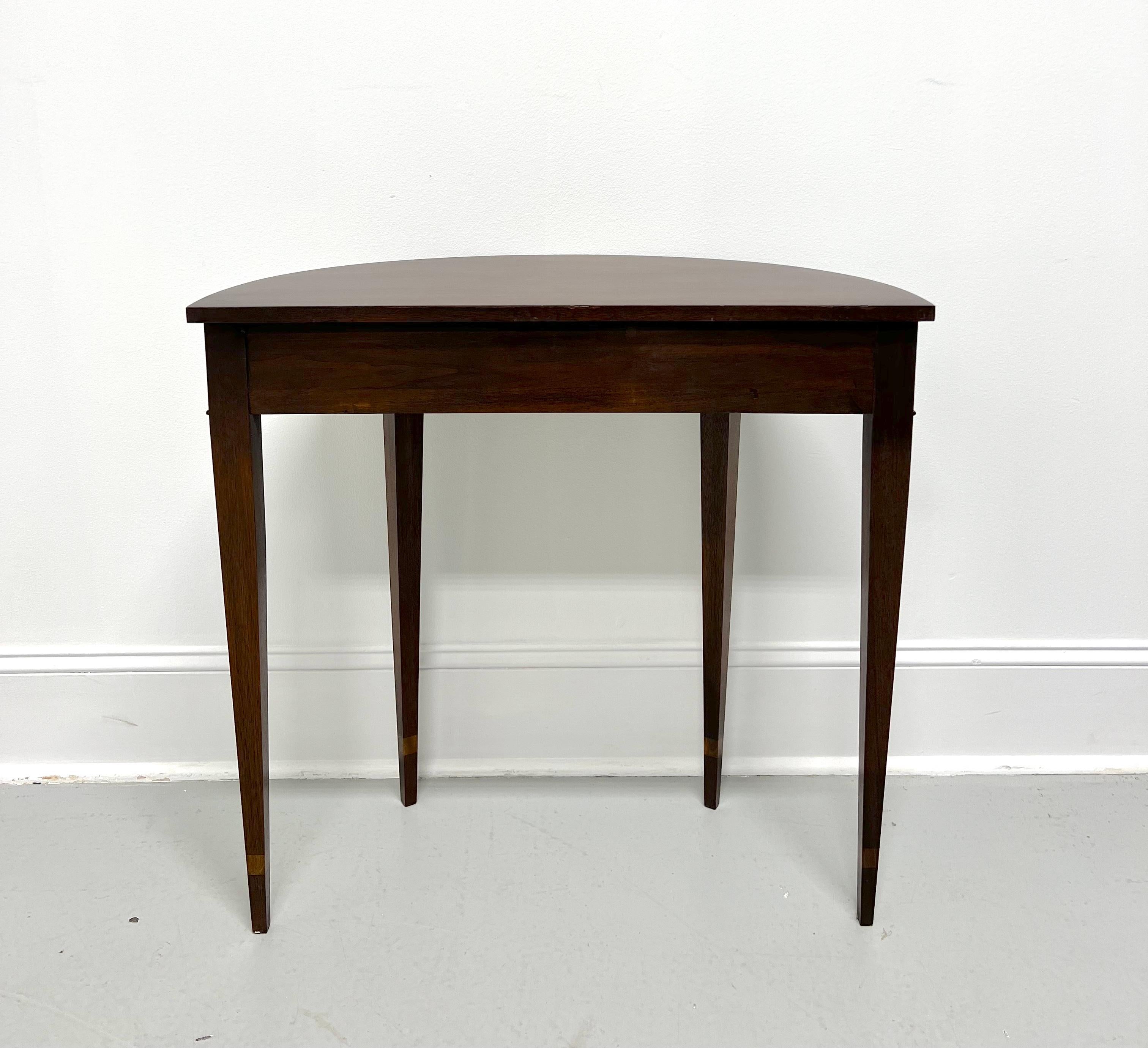 BAKER Mahogany Hepplewhite Demilune Single-Drawer Console Table In Good Condition In Charlotte, NC