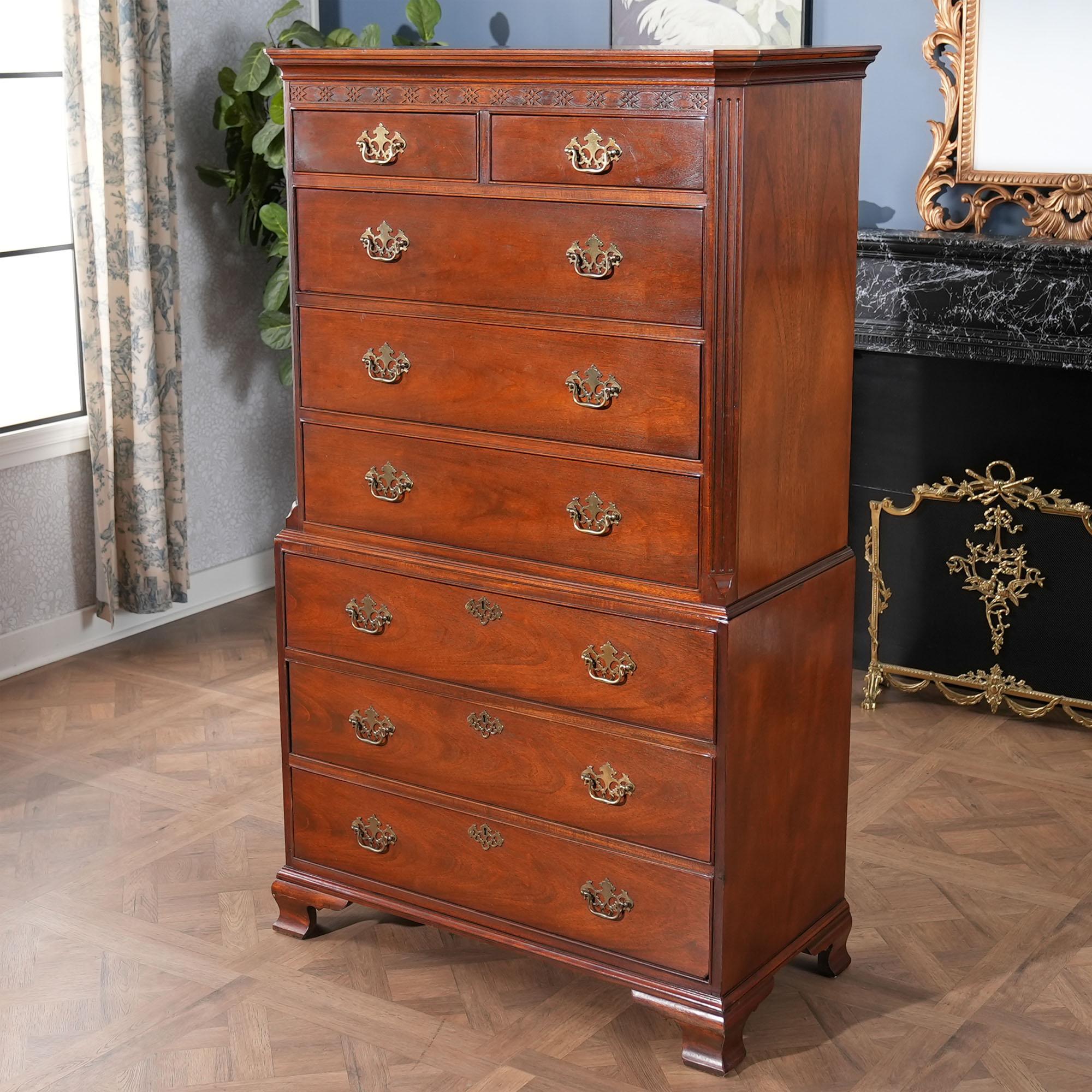 North American Baker Mahogany High Chest For Sale