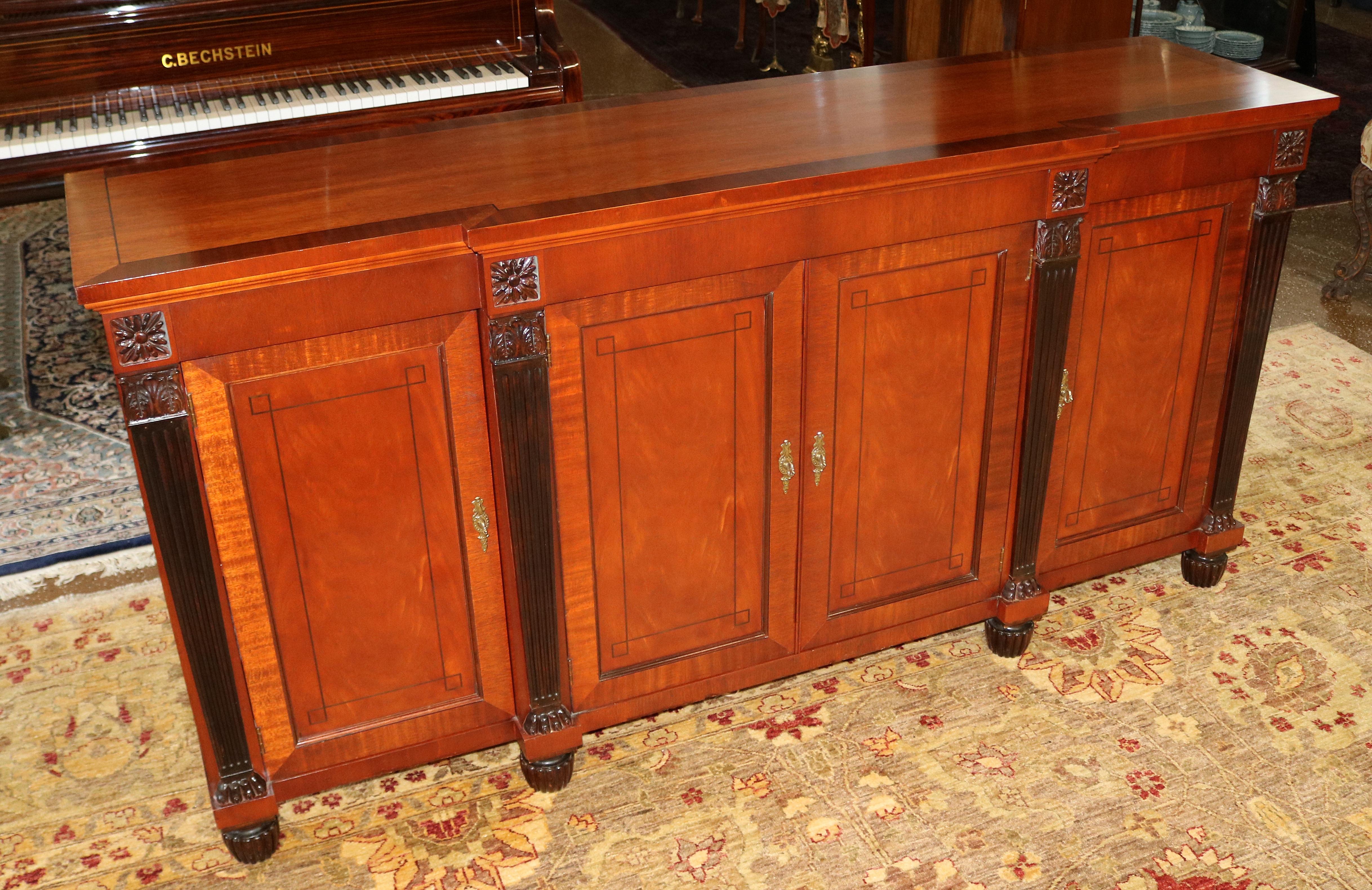 Baker Mahogany Neoclassical French Empire Style Credenza Server Sideboard  Dime In Good Condition In Long Branch, NJ