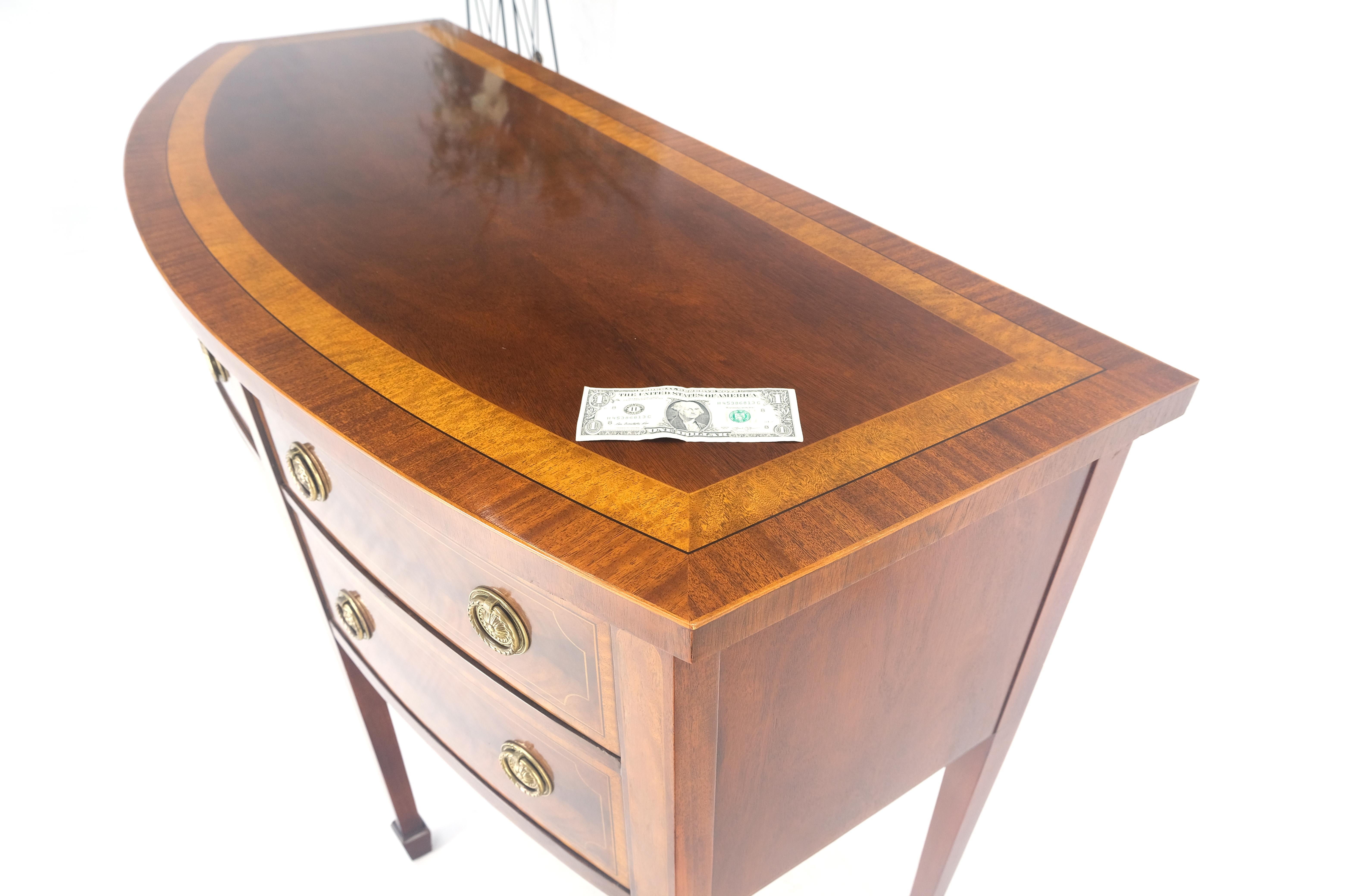Baker Mahogany Satinwood Bow Front Sideboard Historic Charleston Collection MINT For Sale 6