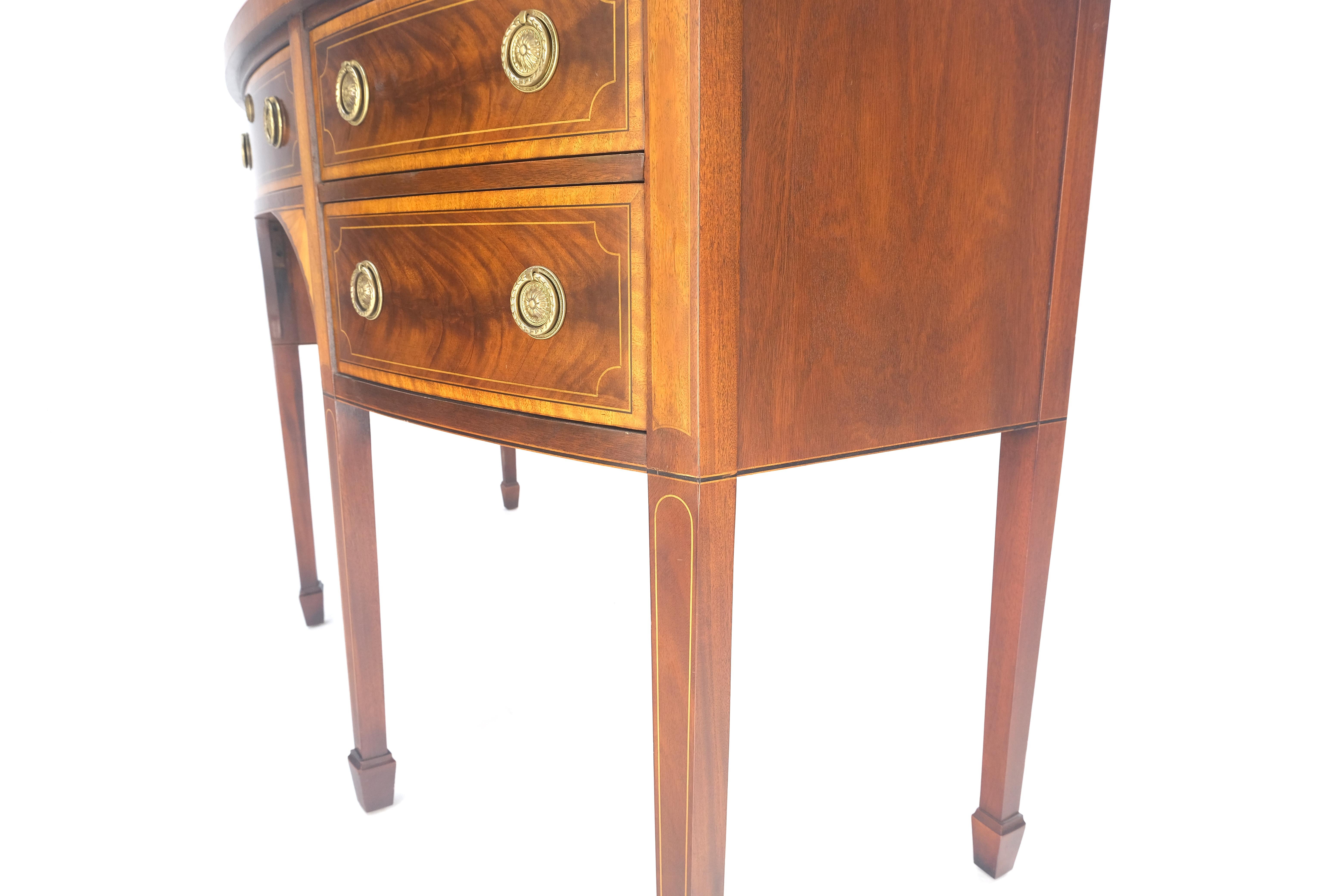 American Baker Mahogany Satinwood Bow Front Sideboard Historic Charleston Collection MINT For Sale