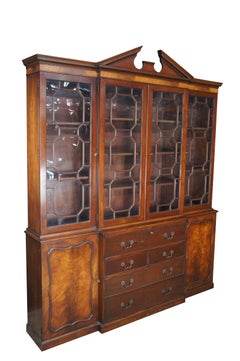 Baker Manor House English George III Mahogany Breakfront China Cabinet Bookcase