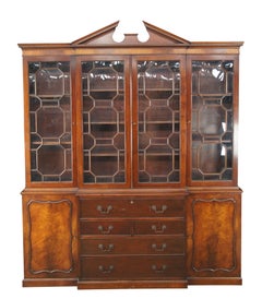 Baker Manor House English George III Mahogany Breakfront China Cabinet Bookcase