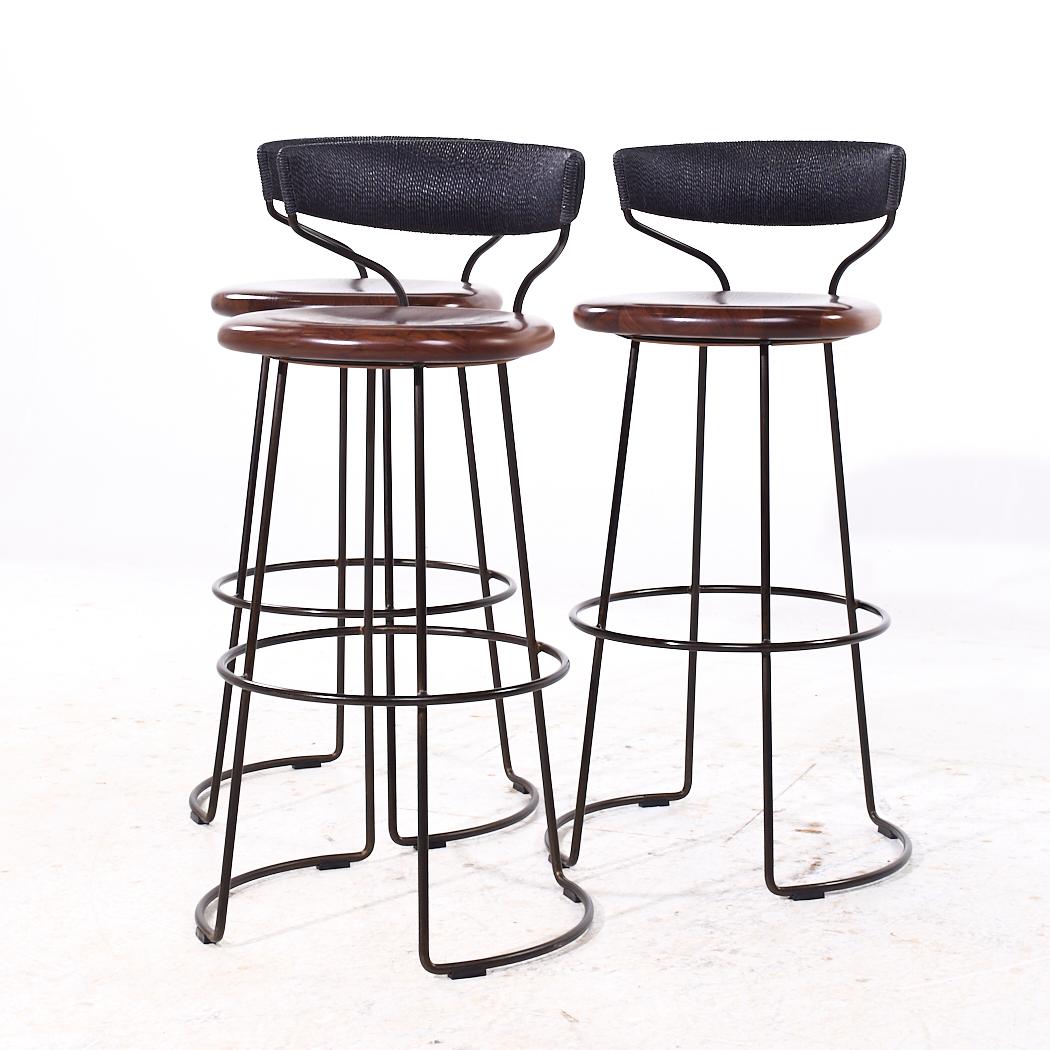 Moderne Baker McGuire Tabourets de bar en corde danoise - Lot de 3 en vente