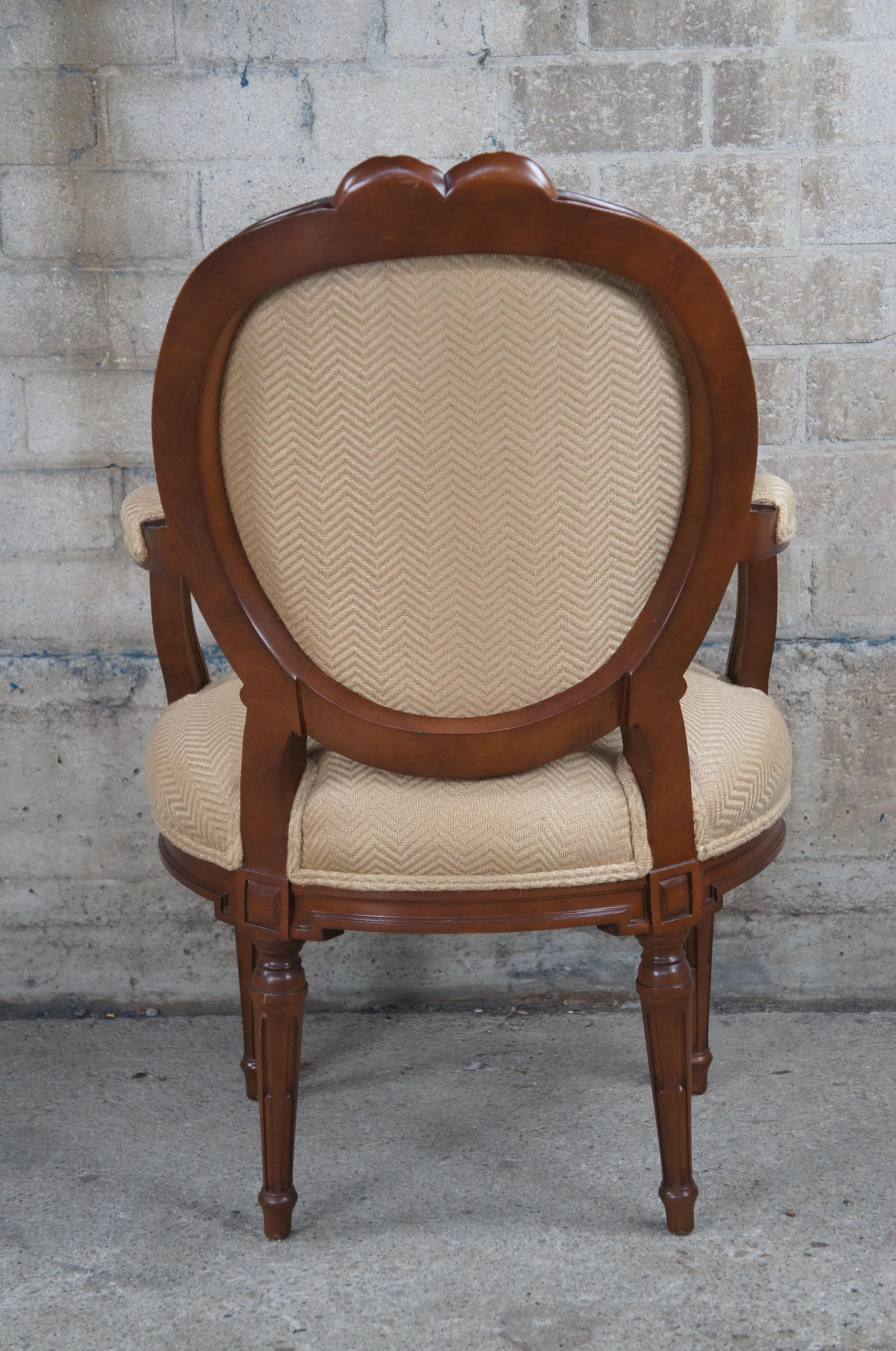 Baker McMillen French Louis XVI Neoclassical Ribbon Fauteuil Balloon Back Chair For Sale 3