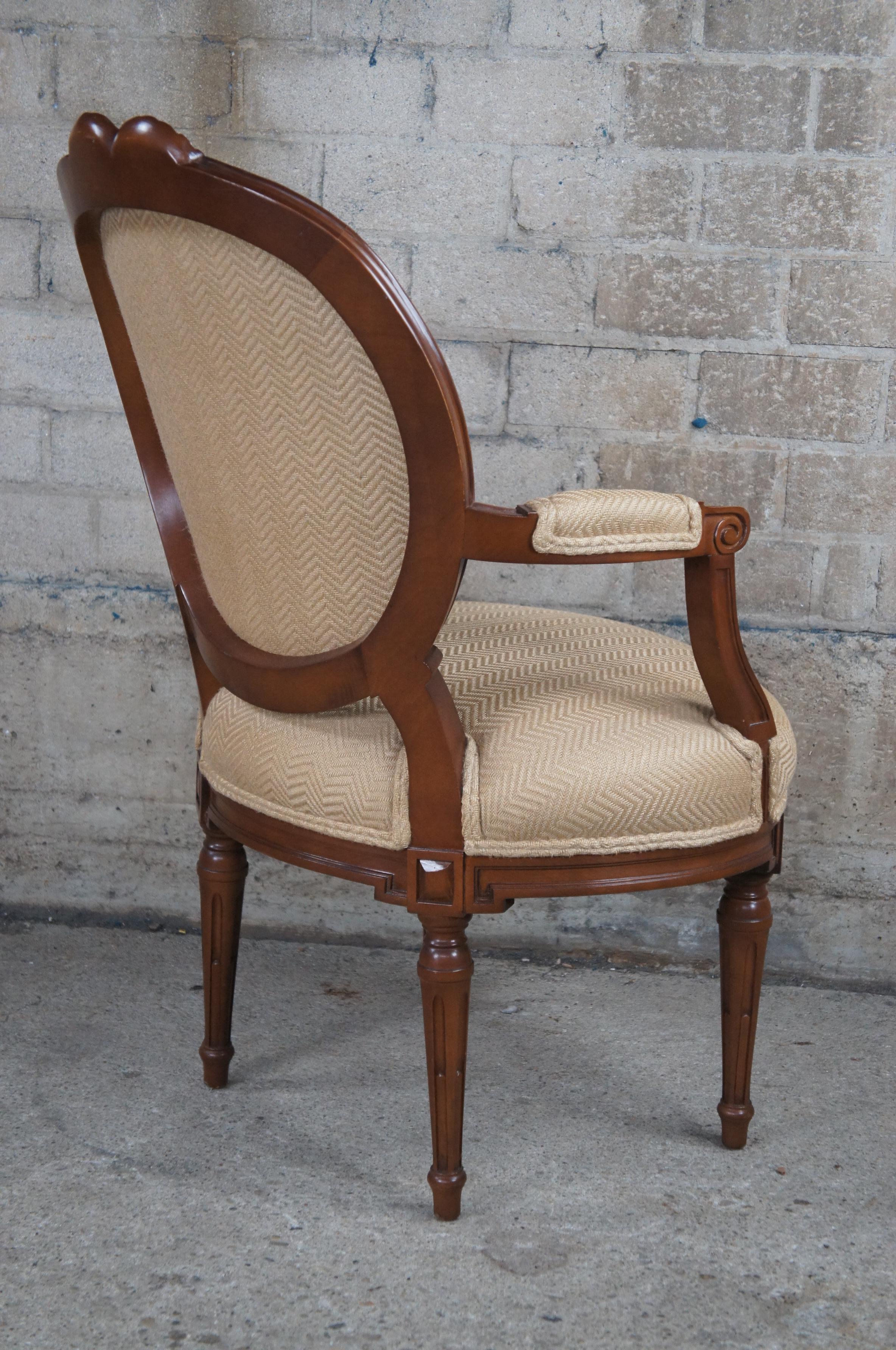 Baker McMillen French Louis XVI Neoclassical Ribbon Fauteuil Balloon Back Chair For Sale 4