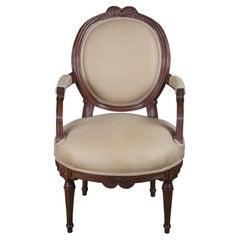 Baker McMillen French Louis XVI Neoclassical Ribbon Fauteuil Balloon Back Chair
