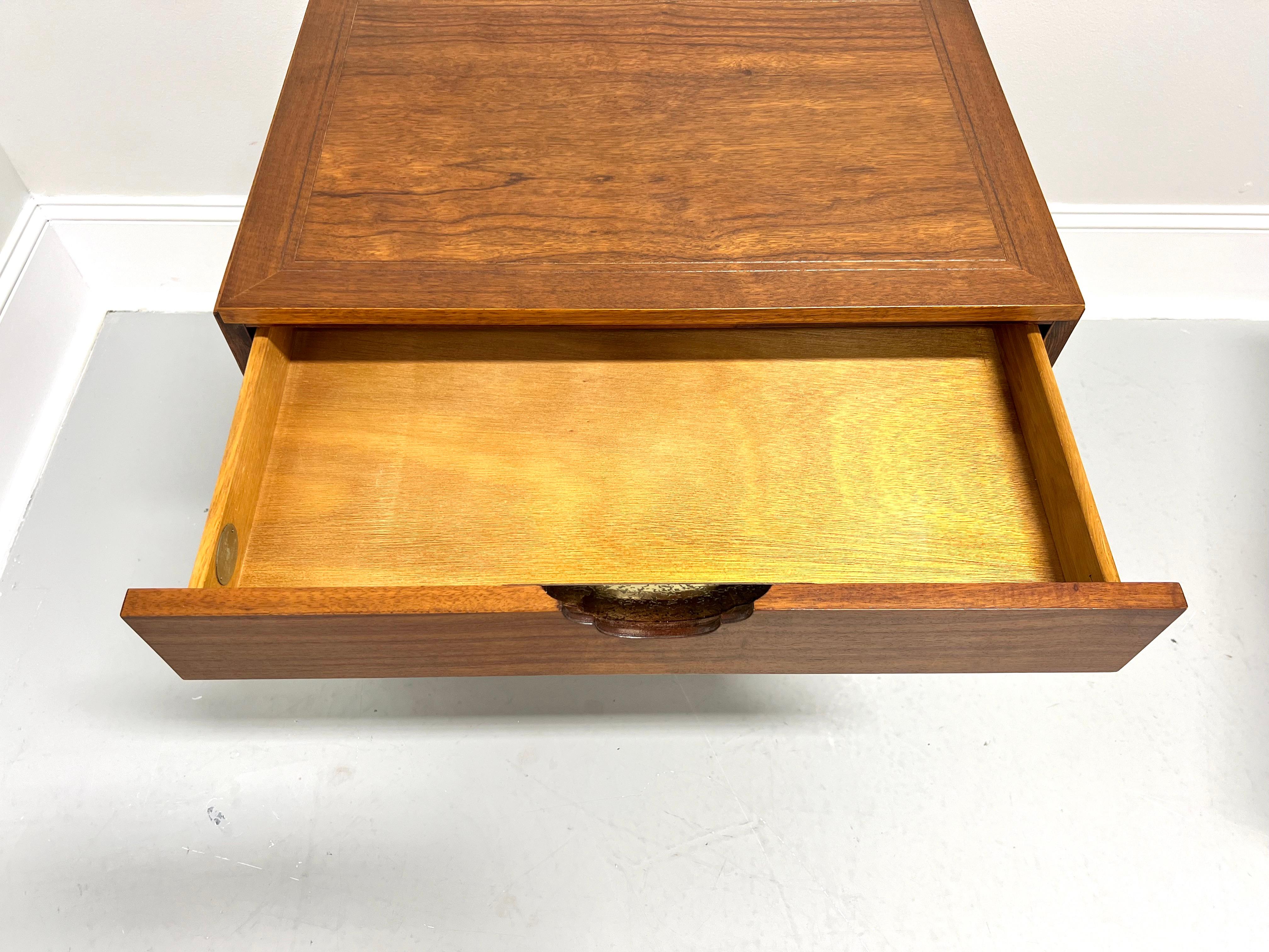 BAKER Mid 20th Century Rosewood & Walnut Asian Inspired Nightstands - Pair For Sale 4