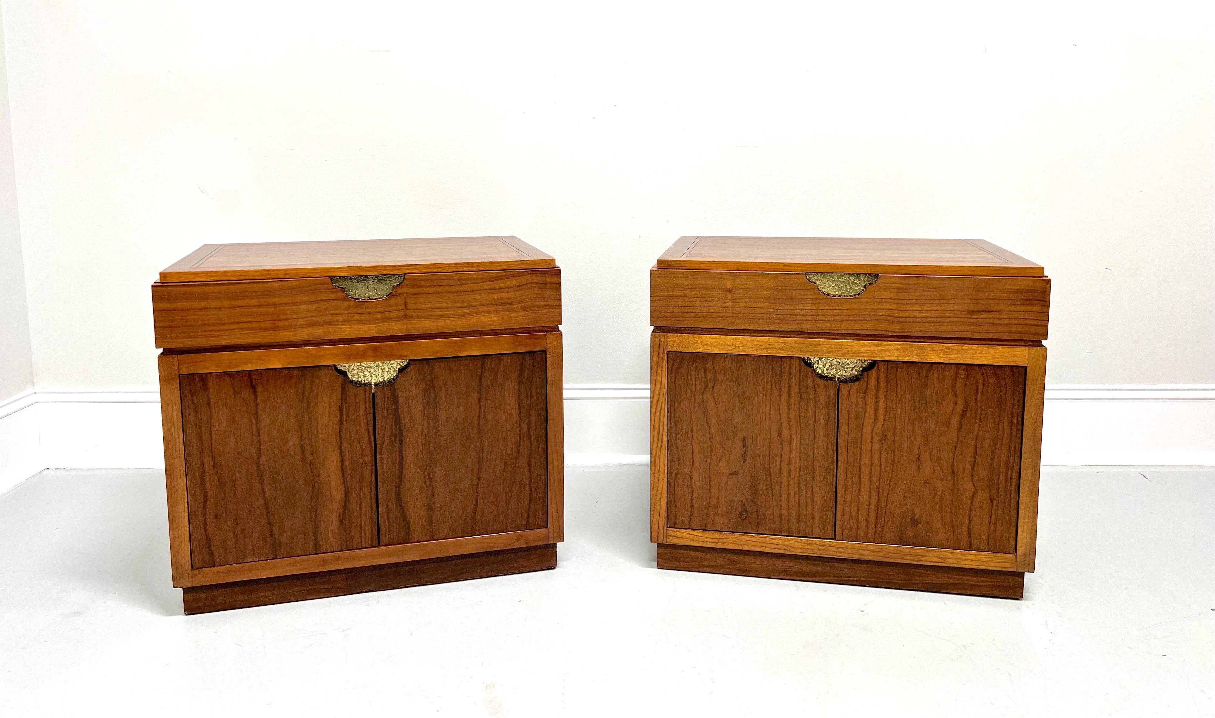 BAKER Mid 20th Century Rosewood & Walnut Asian Inspired Nightstands - Pair For Sale 6