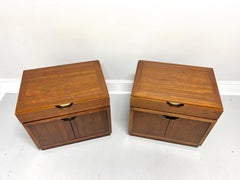 BAKER Mid 20th Century Rosewood & Walnut Asian Inspired Nightstands - Pair