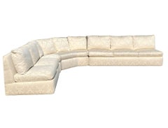 BAKER Mid 20th Century White Armless Three-Piece Sectional Slipper Sofa