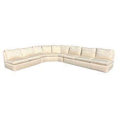 Used BAKER Mid 20th Century White Armless Three-Piece Sectional Slipper Sofa