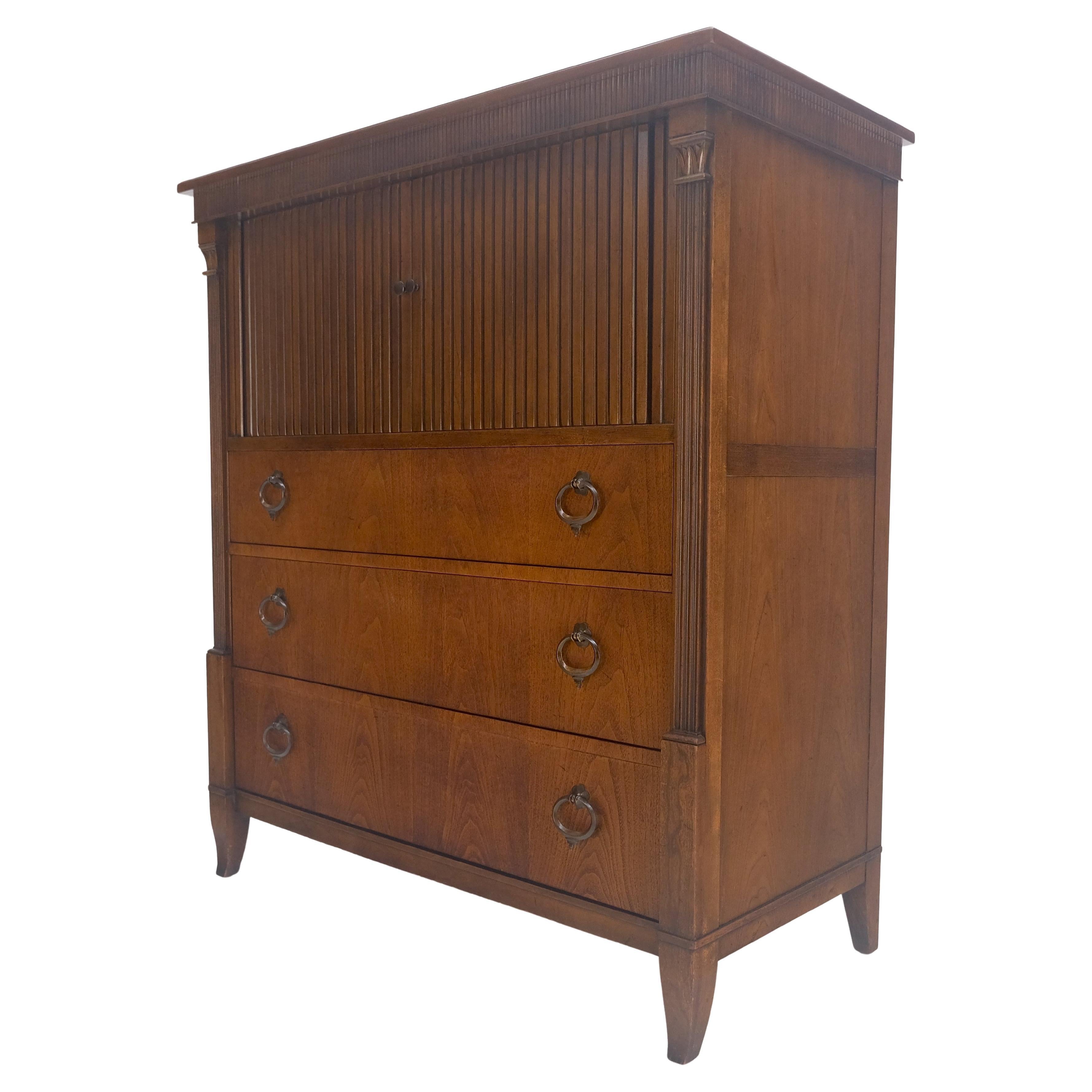 Baker Mid Century 3 Drawers Tambour Doors High Gentleman
s Chest Dresser MINT!