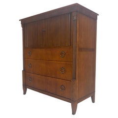 Baker Mid Century 3 Drawers Tambour Doors High Gentleman's Chest Dresser MINT!