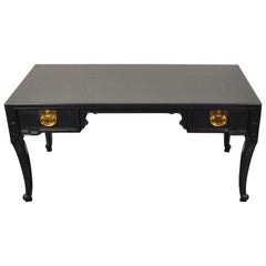 Baker Midcentury Asian Influence Lacquered Desk
