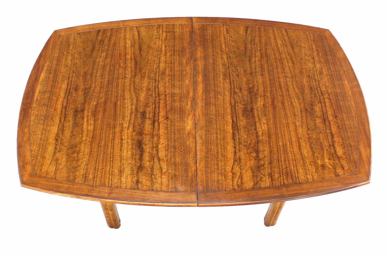 Lacquered Baker Mid Century Modern Boat Shape Oval Dining Table Two Leaves MINT! For Sale