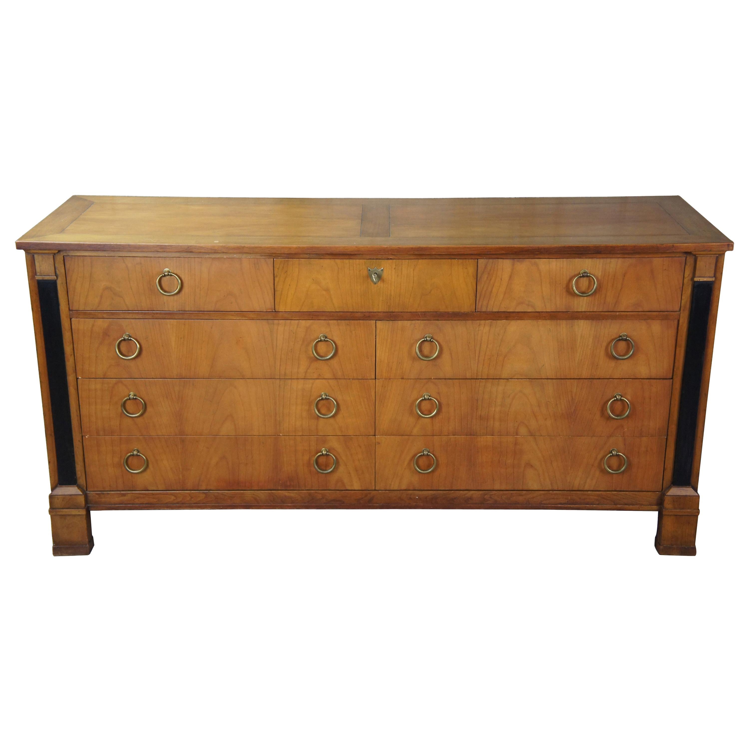 Baker Midcentury French Empire Neoclassical Regency Syle 9-Drawer Dresser