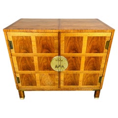 Baker Banded Walnut Chinese Chippendale Server Chest 