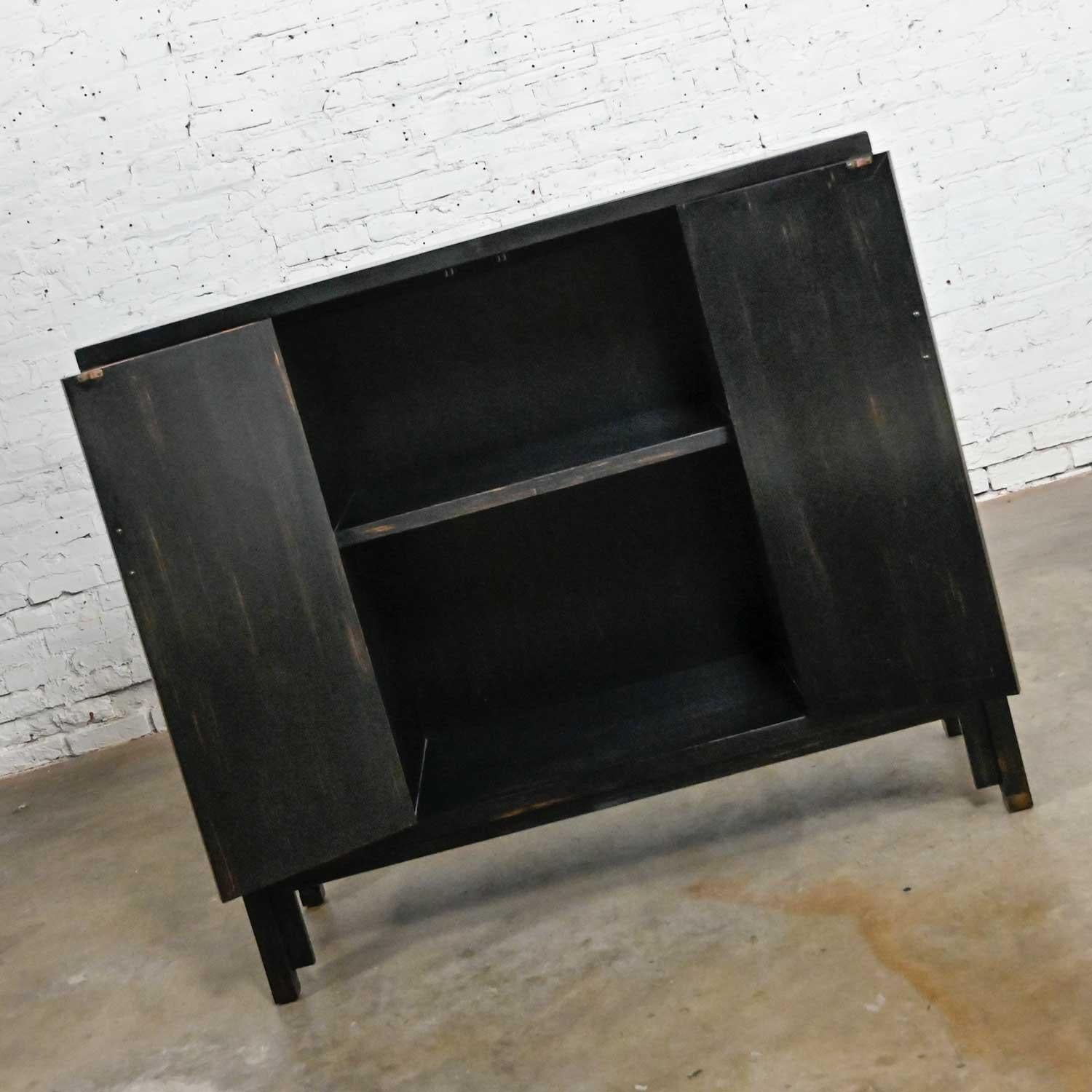 Baker Milling Road Collection Ebonized Han Style Bar Cabinet or Tall Console 3