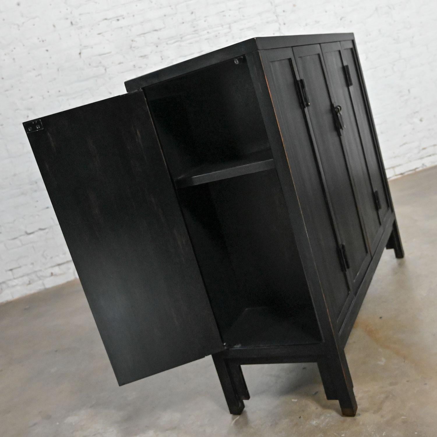 Baker Milling Road Collection Ebonized Han Style Bar Cabinet or Tall Console 5