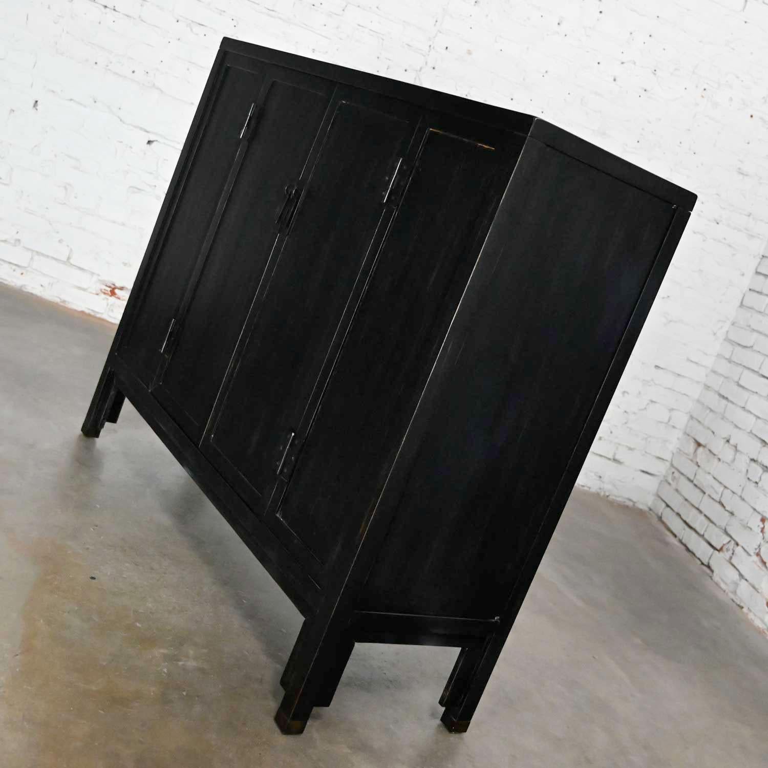 Baker Milling Road Collection Ebonized Han Style Bar Cabinet or Tall Console 2