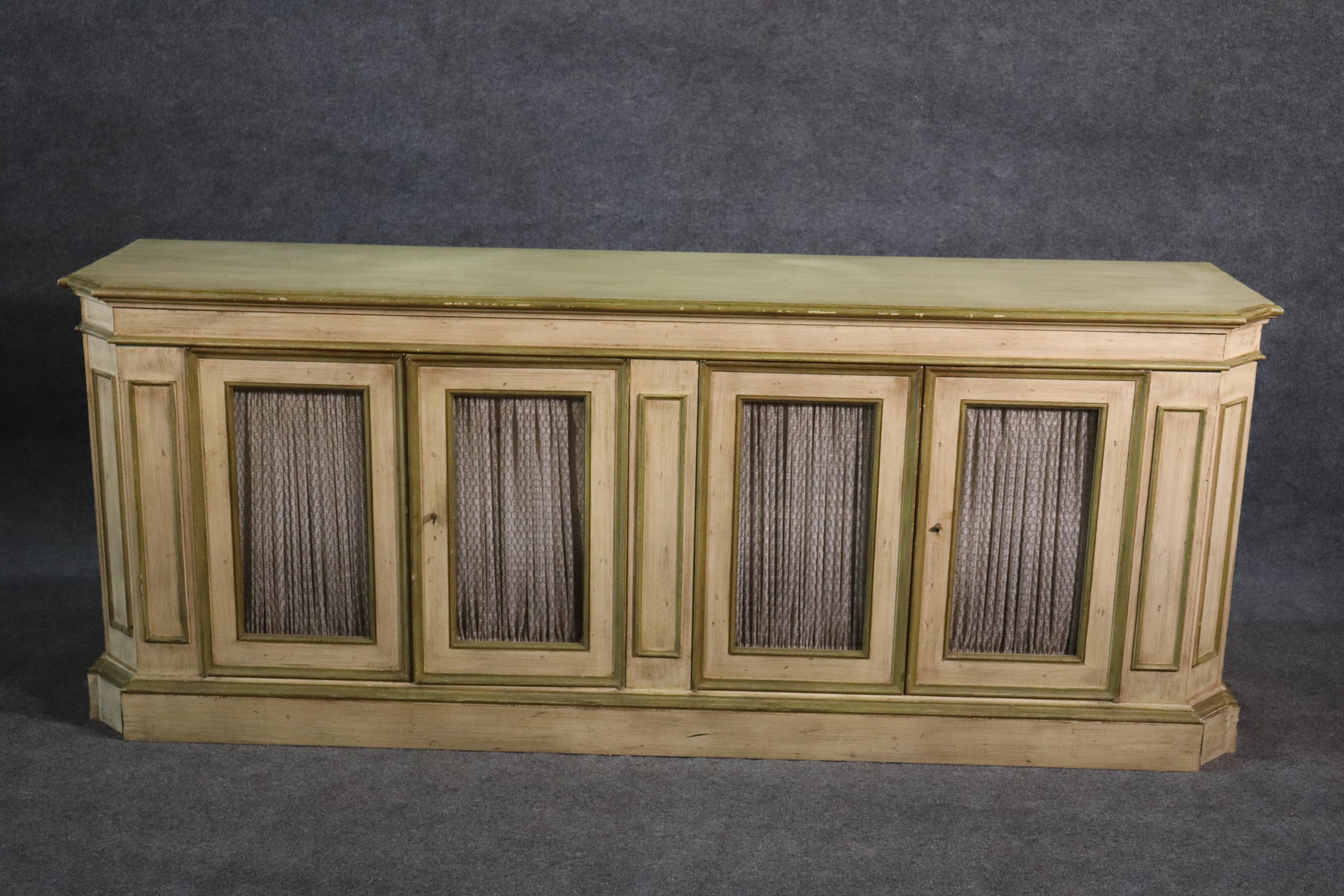 This is a milling road, division of Baker furniture, sideboard. The piece features simple and yet bright, sophisticated styling and a nice palette. The board measures: 81 wide x 32 tall x 19 deep.