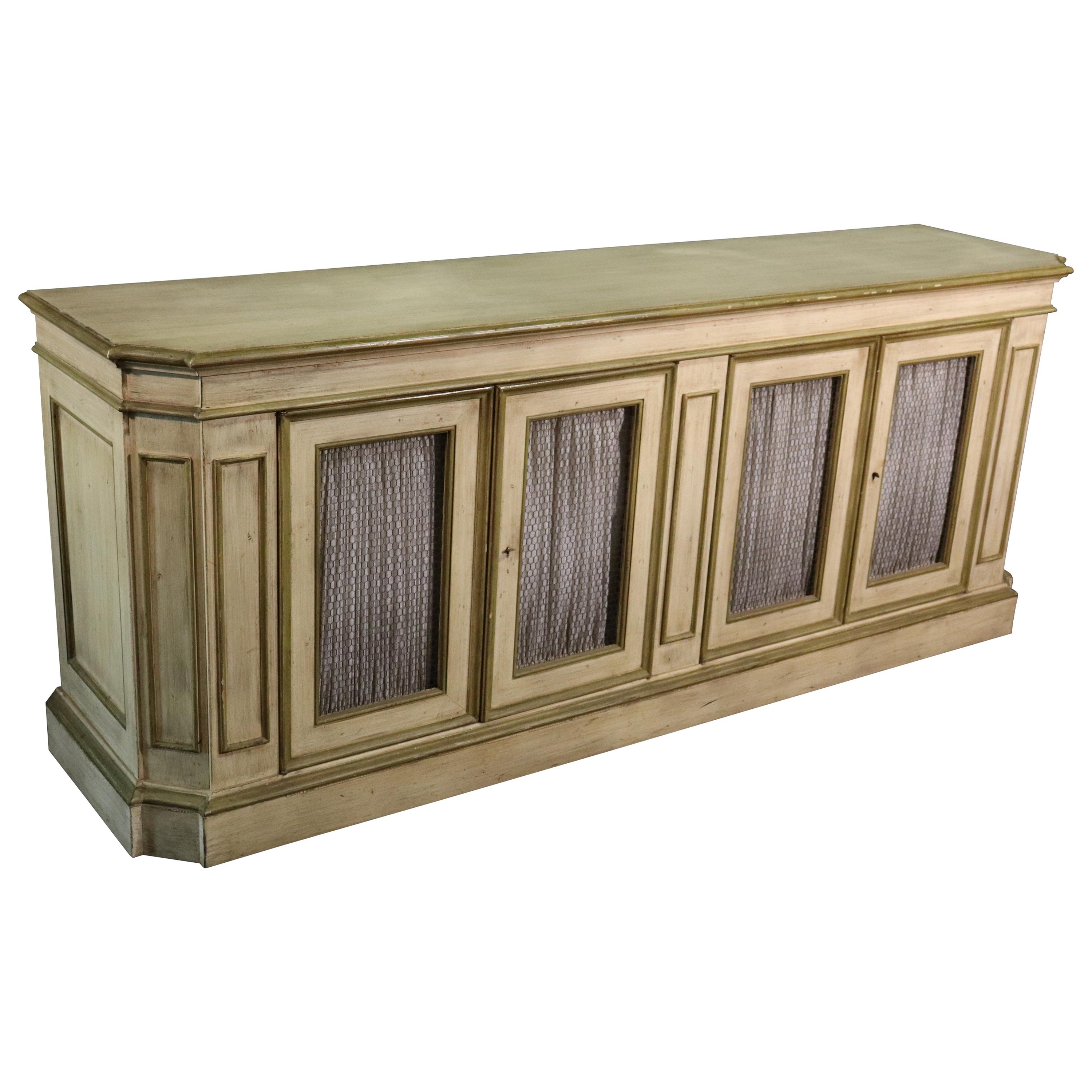 Baker Milling Road Paint Decorated Venetian Style Sideboard Buffet Server C1950