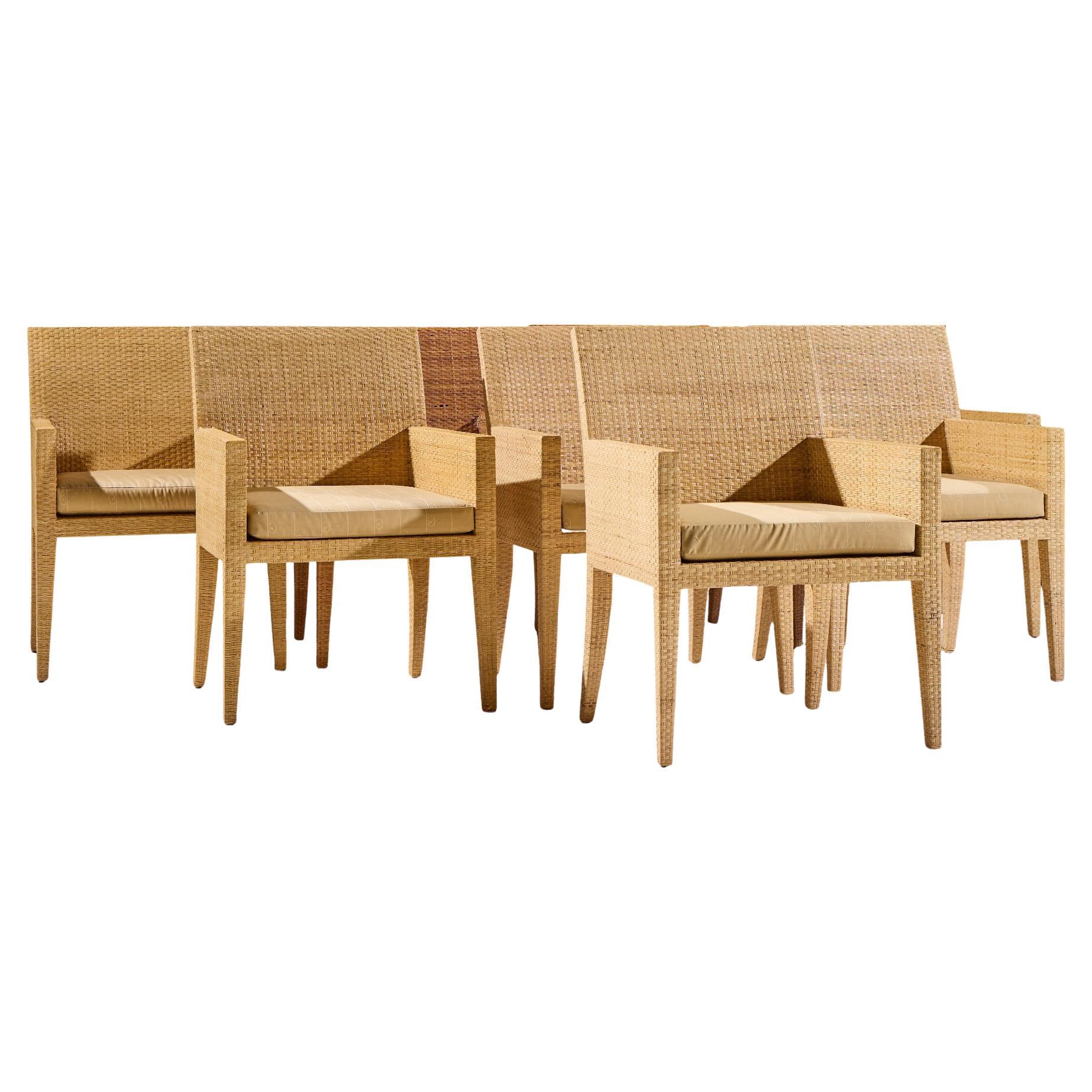 Baker Milling Road Rattan Dining Chairs - Set of 8