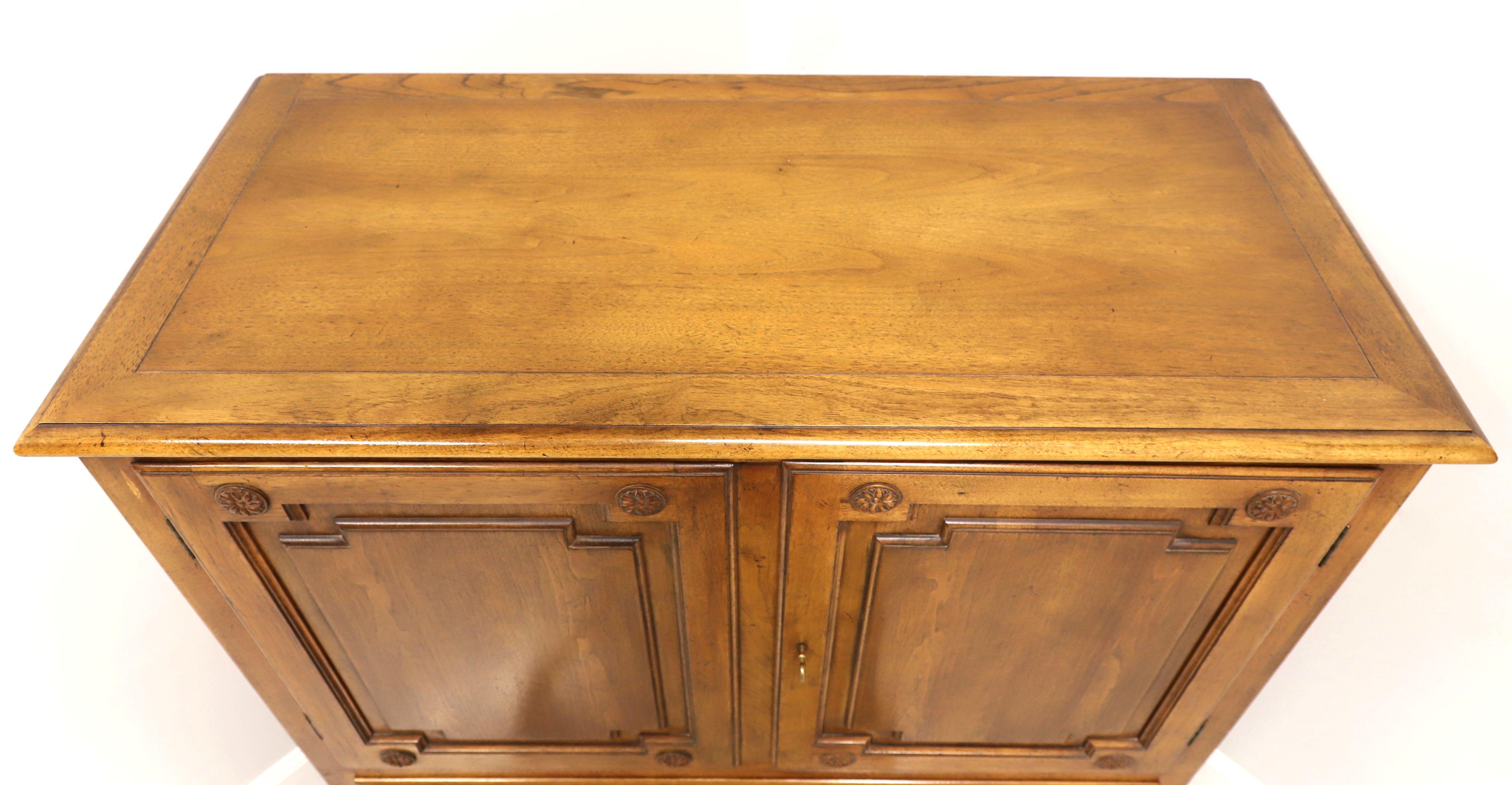 BAKER Milling Road Walnut Mid 20th Century Gentleman's Chest In Good Condition For Sale In Charlotte, NC