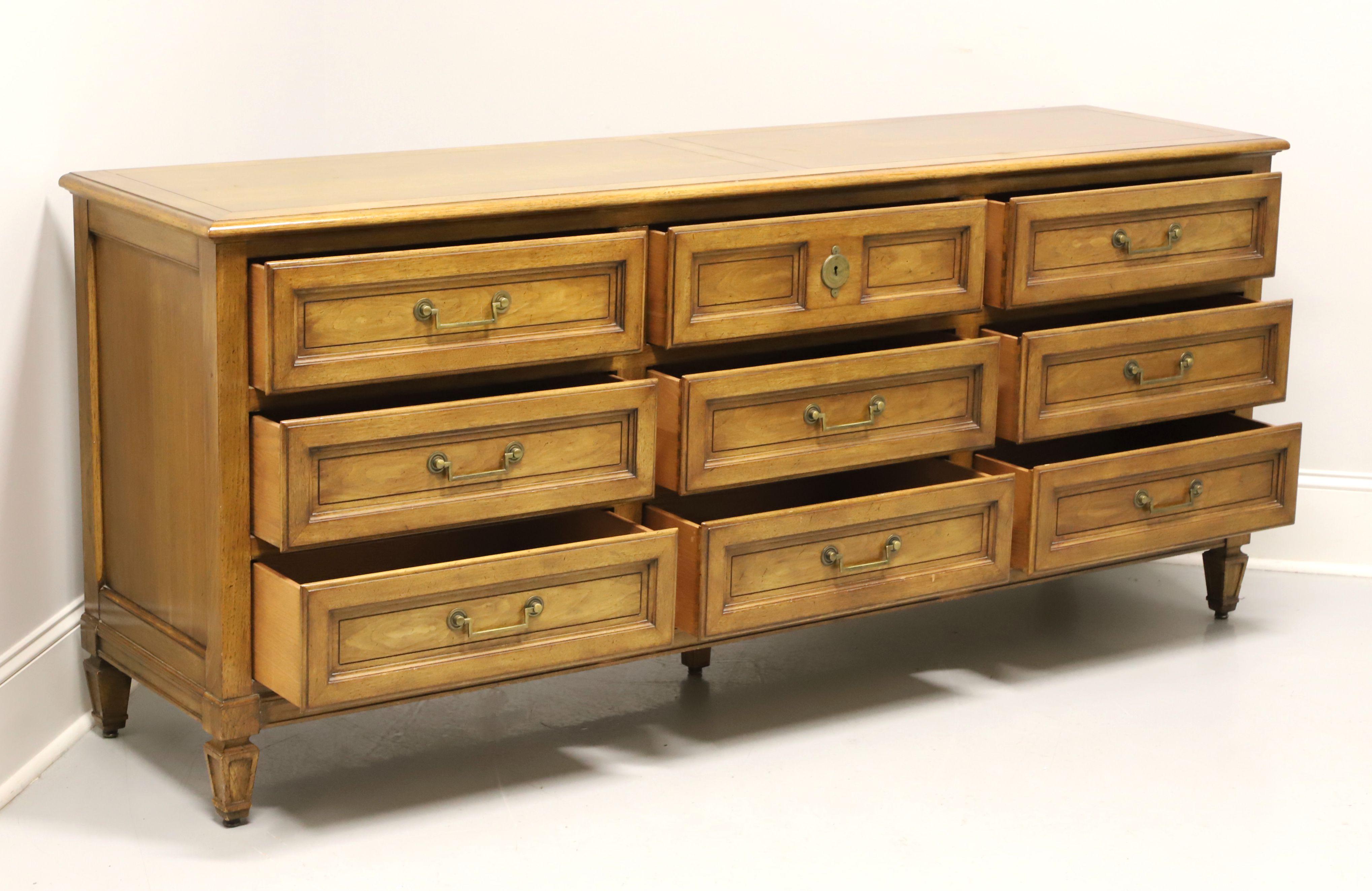 BAKER Milling Road Walnut Mid 20th Century Triple Dresser In Good Condition In Charlotte, NC