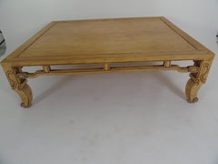 Baker Ming Style Coffee Table In Natural Finish