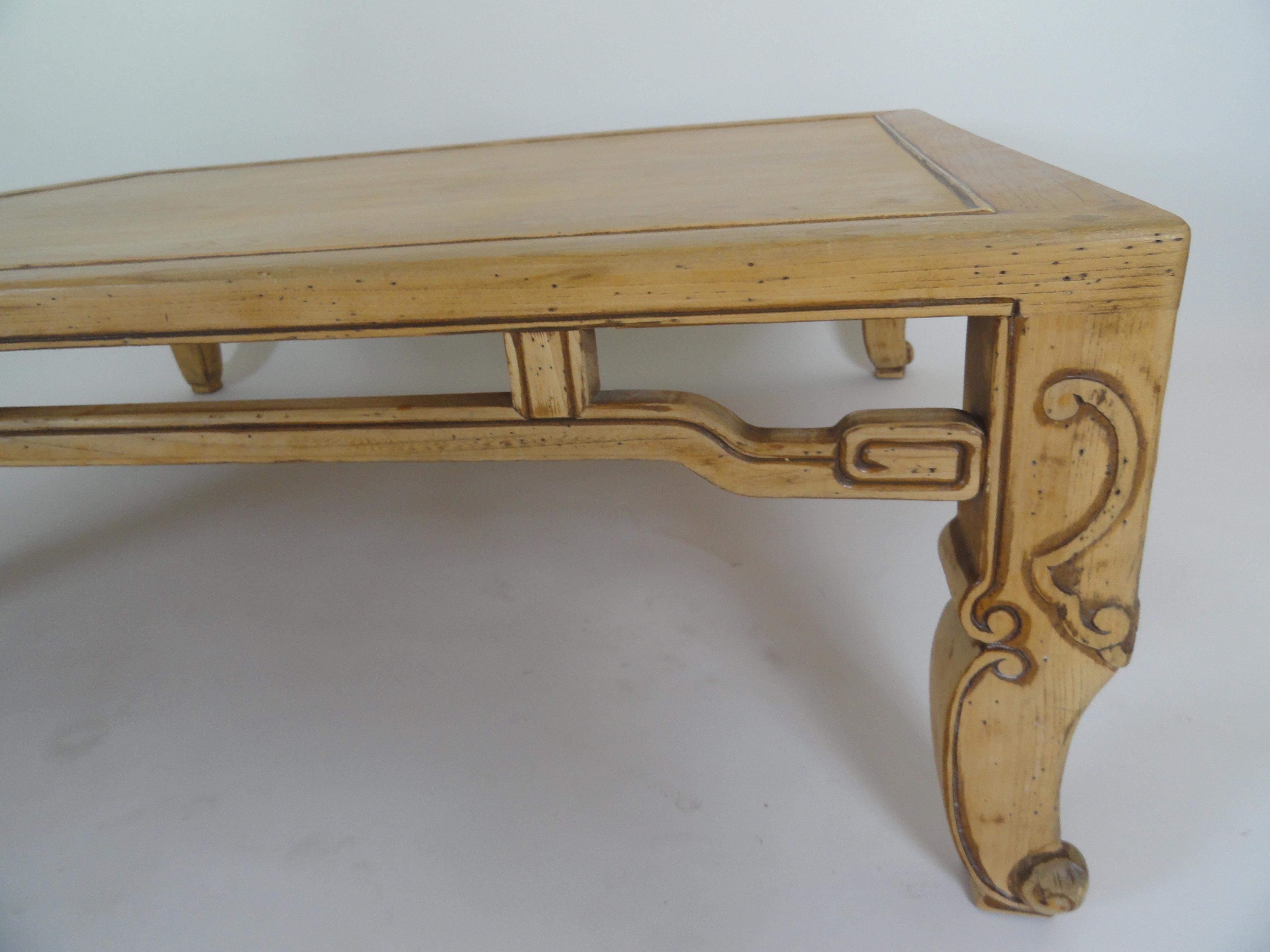Wood Baker Ming Style Coffee Table In Natural Finish For Sale