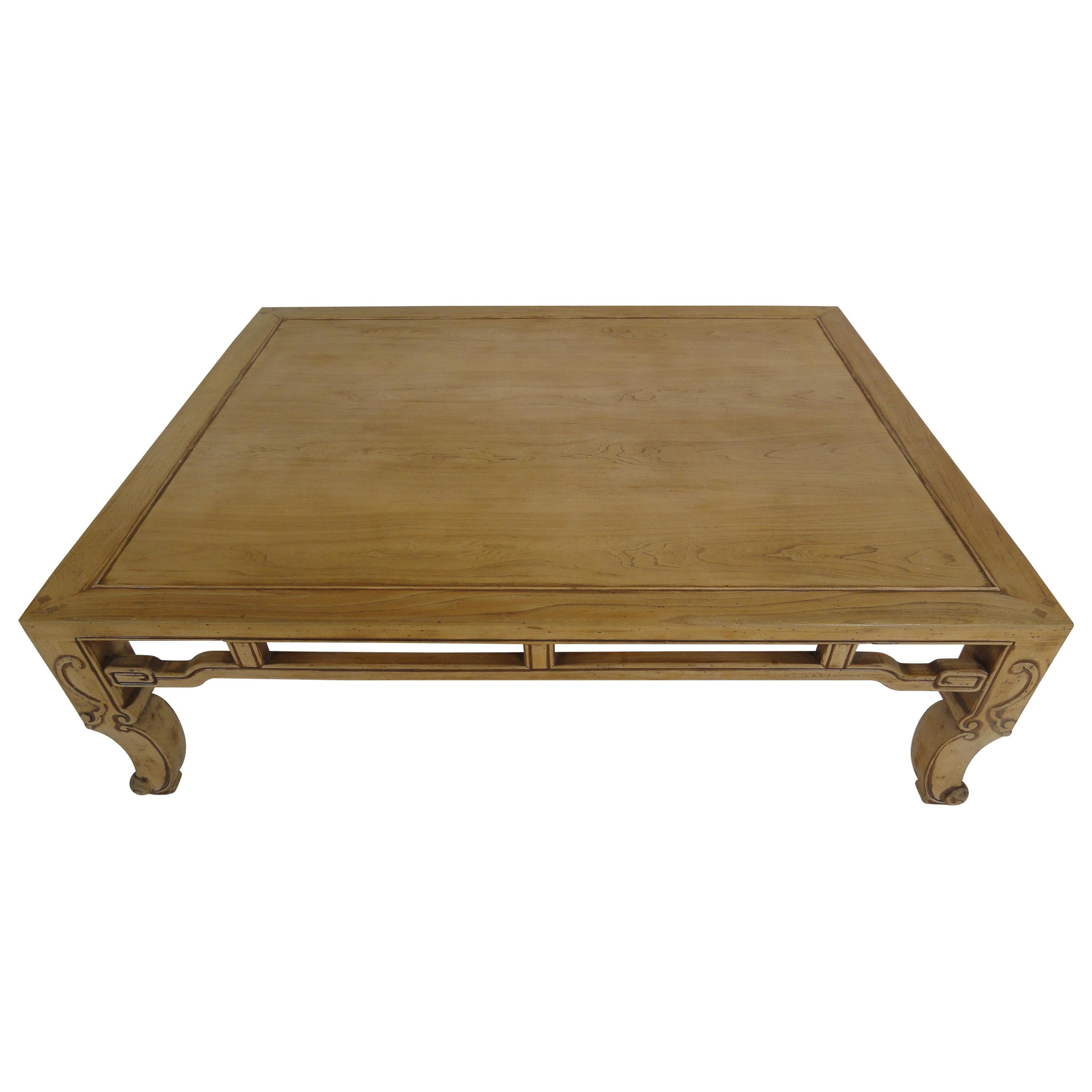 Baker Ming Style Coffee Table in Natural Finish For Sale