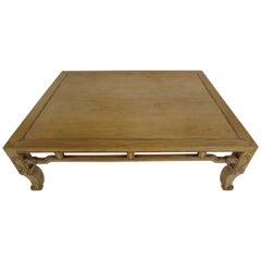 Baker Ming Style Coffee Table In Natural Finish