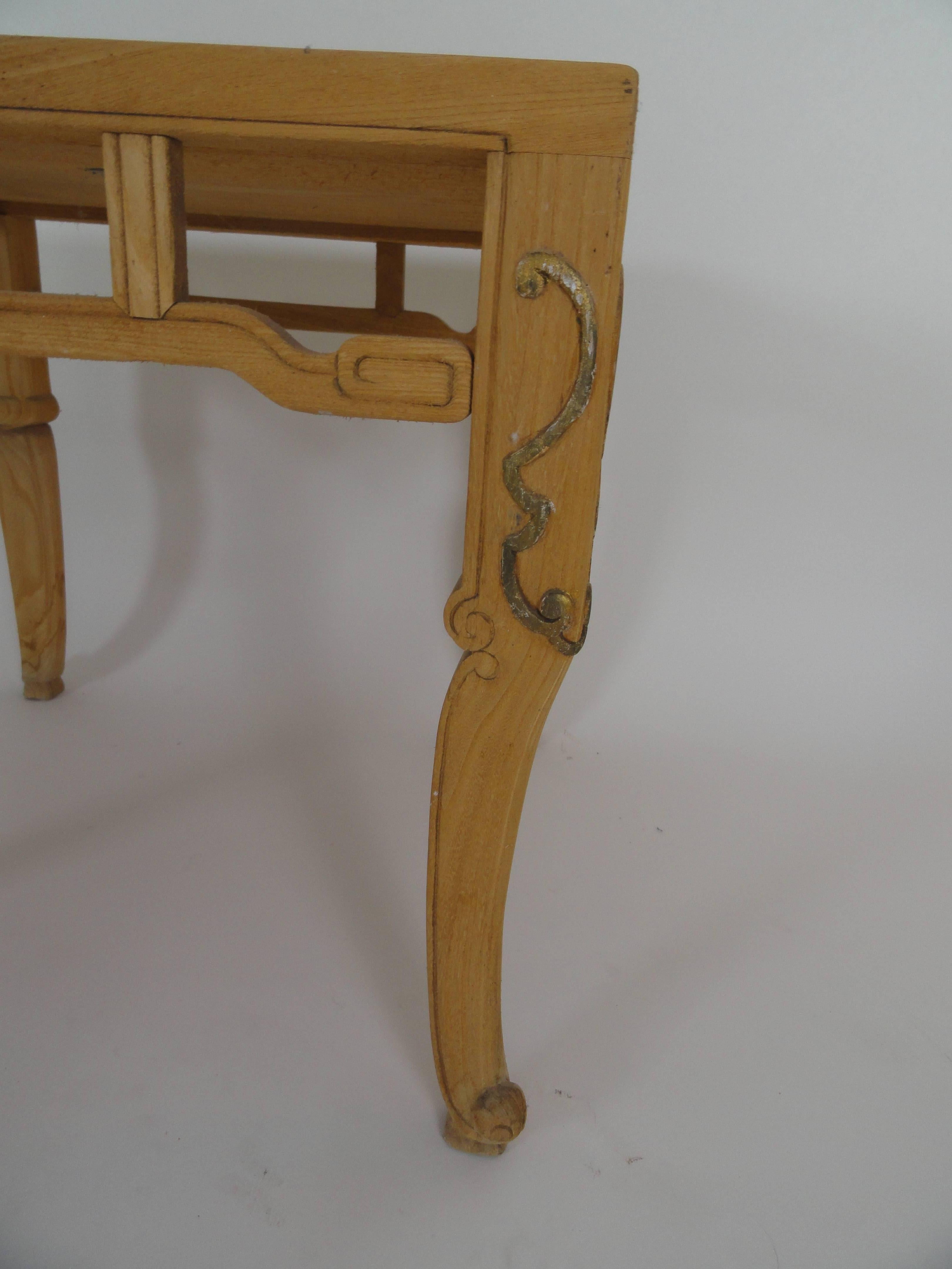 Late 20th Century Baker Ming Style Natural Finish End Table For Sale
