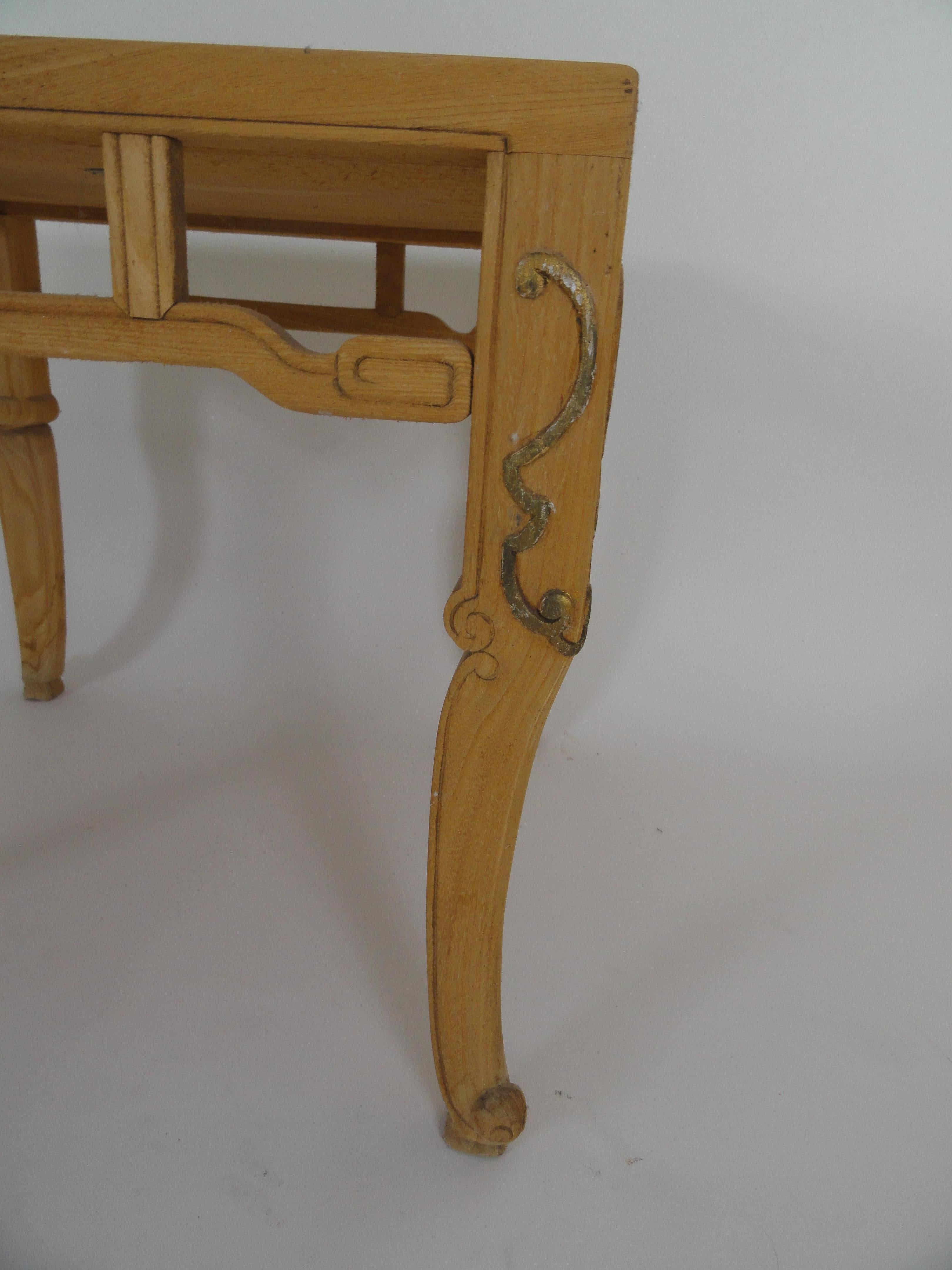 20th Century Baker Ming Style Natural Finish End Table For Sale