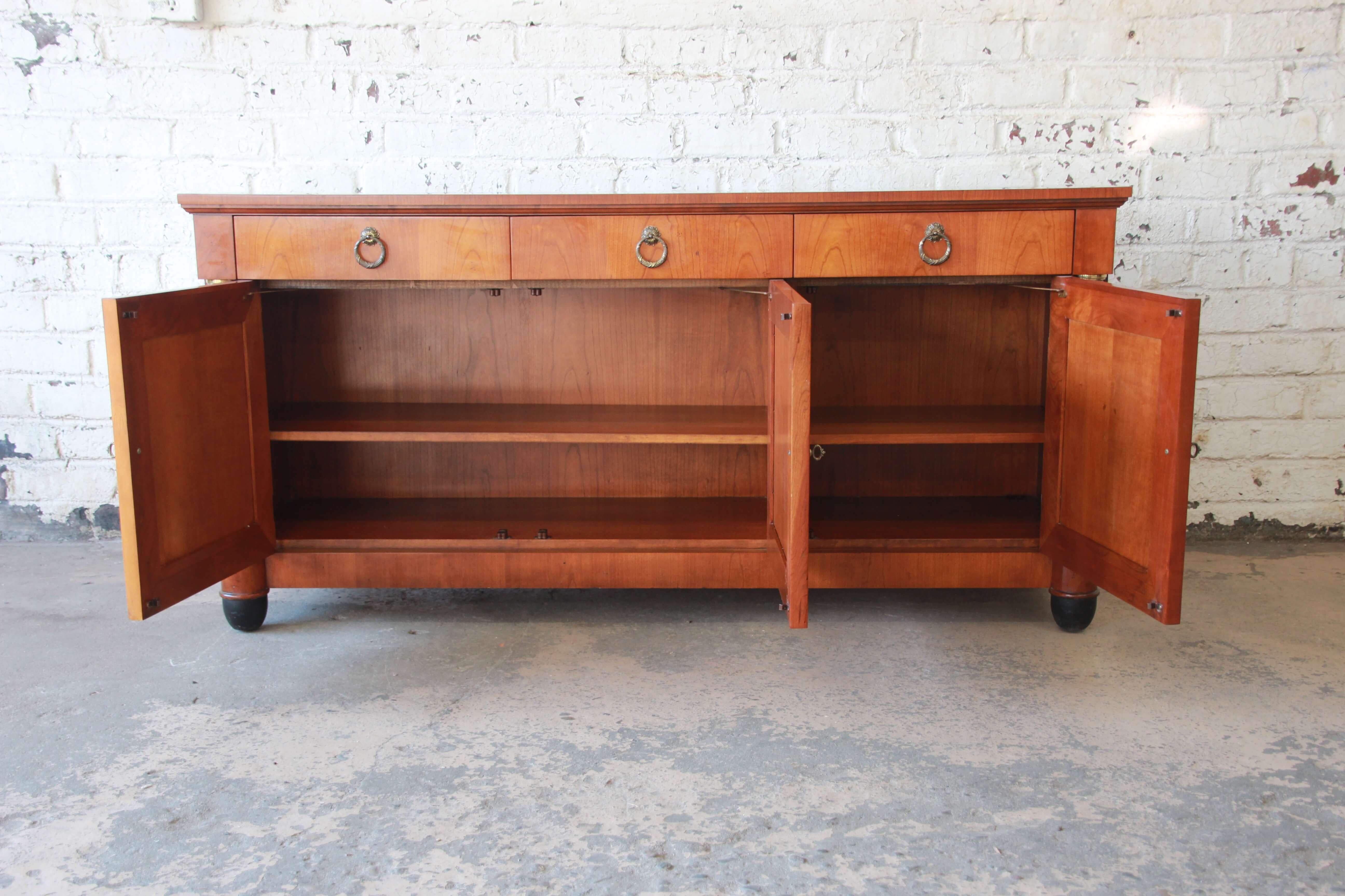 Late 20th Century Baker Neoclassical Cherrywood Sideboard Credenza