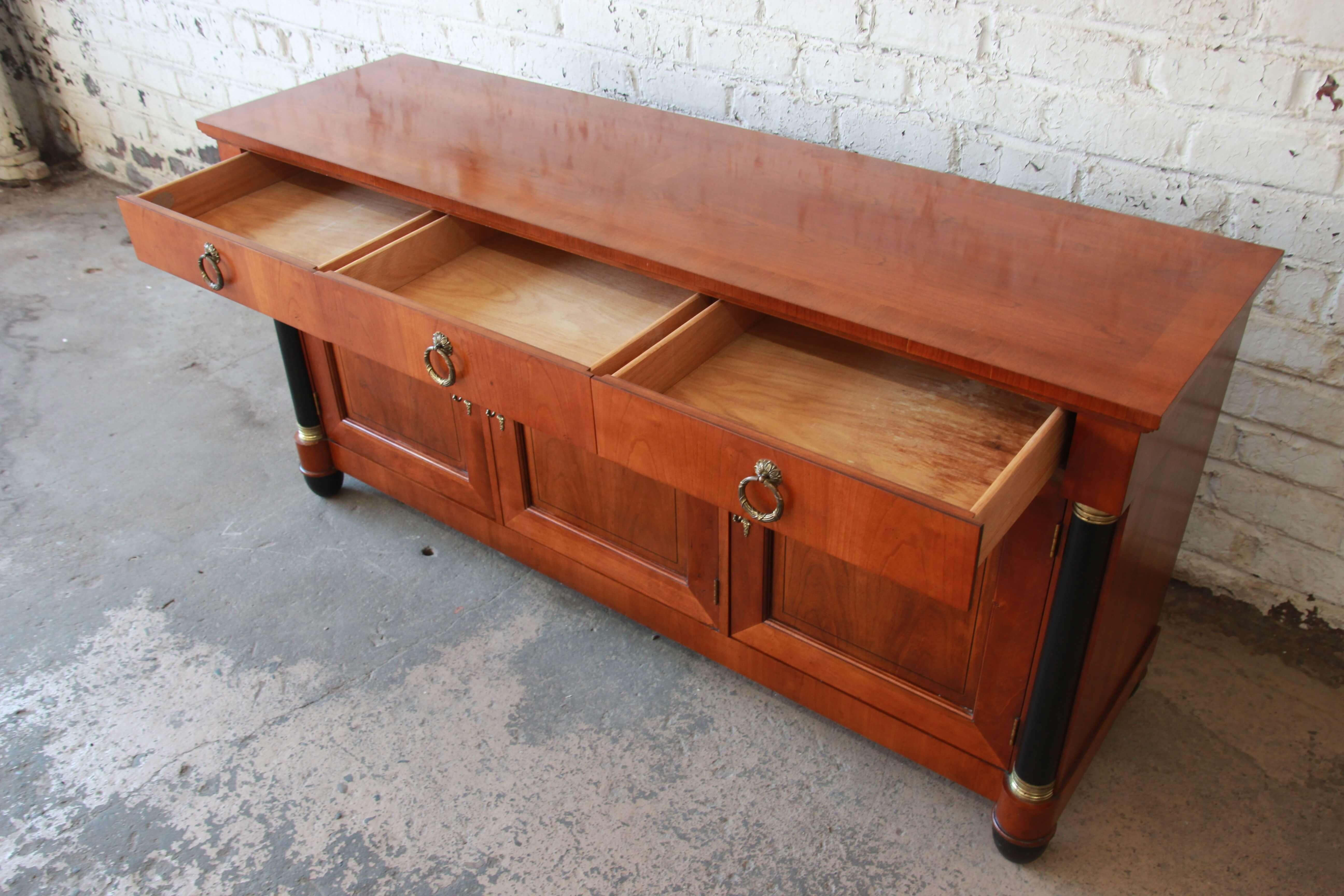 Baker Neoclassical Cherrywood Sideboard Credenza 2