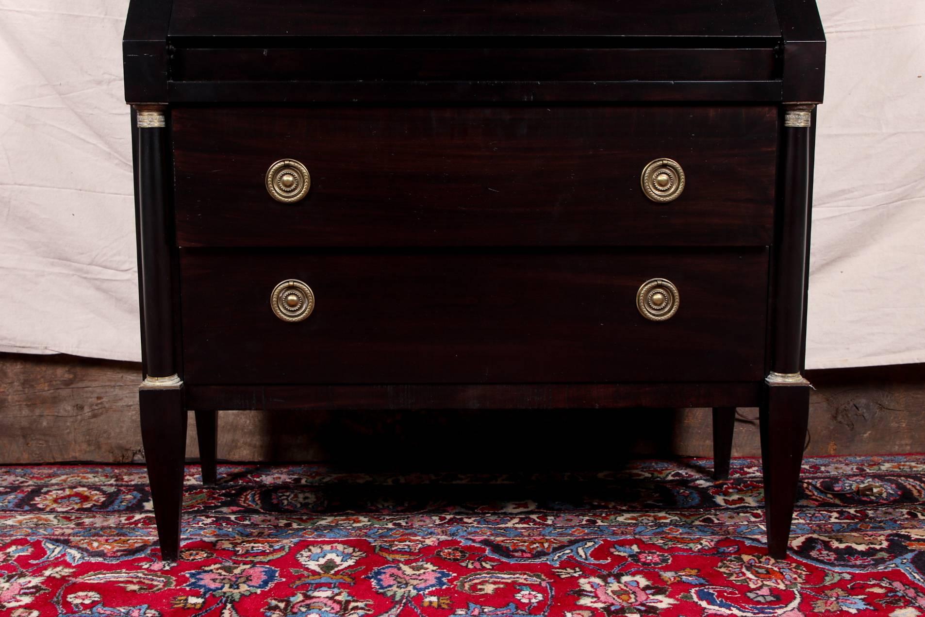 Baker Neoclassical Ebonized Secretary Bookcase 6