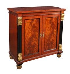 Baker Neoclassical French Empire Flame Mahogany Flip Top Server Dry Bar Buffet