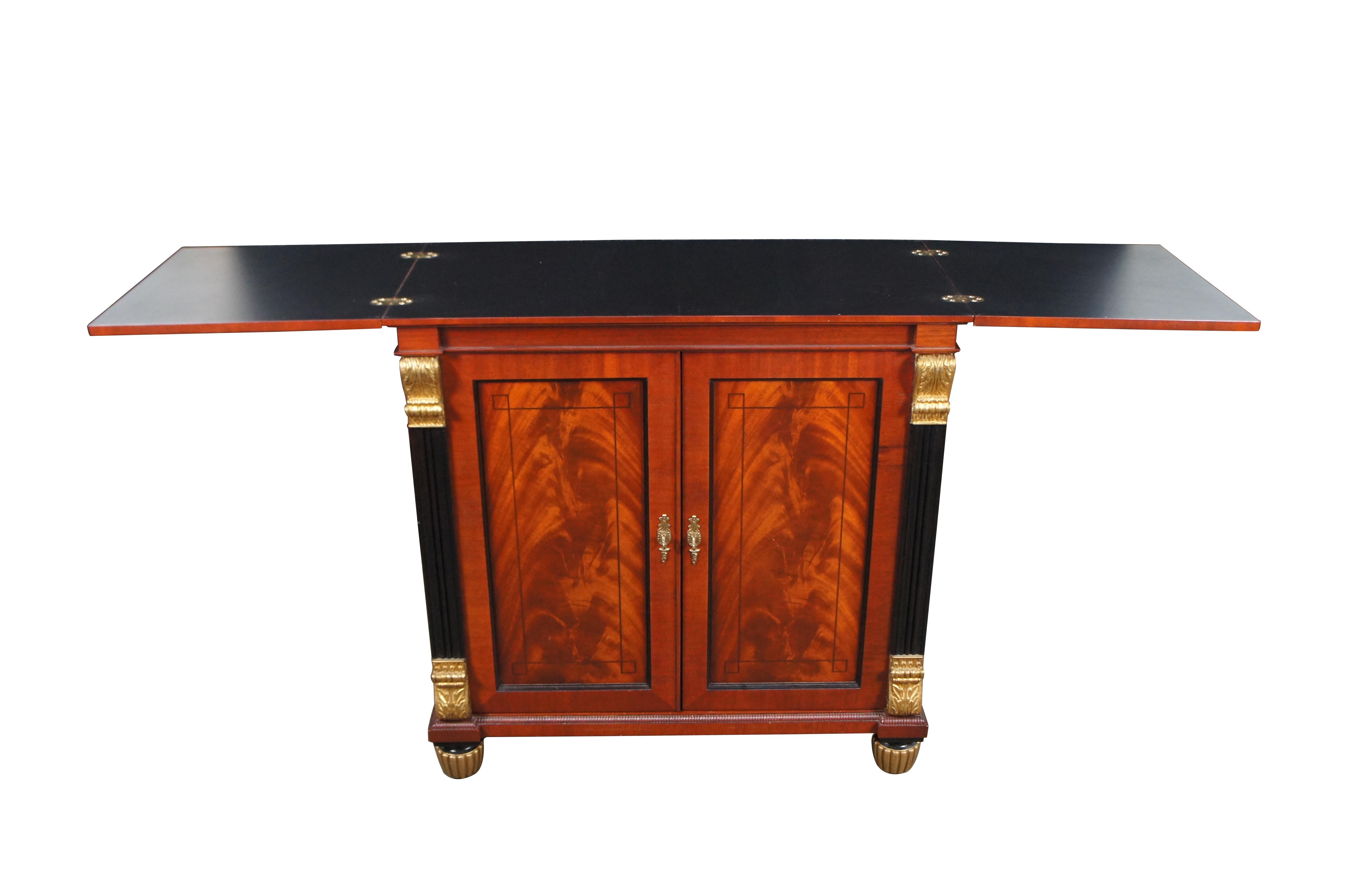 Stile impero Baker Neoclassico Francese Impero Fiamma Mogano Flip Top Server Dry Bar Buffet in vendita