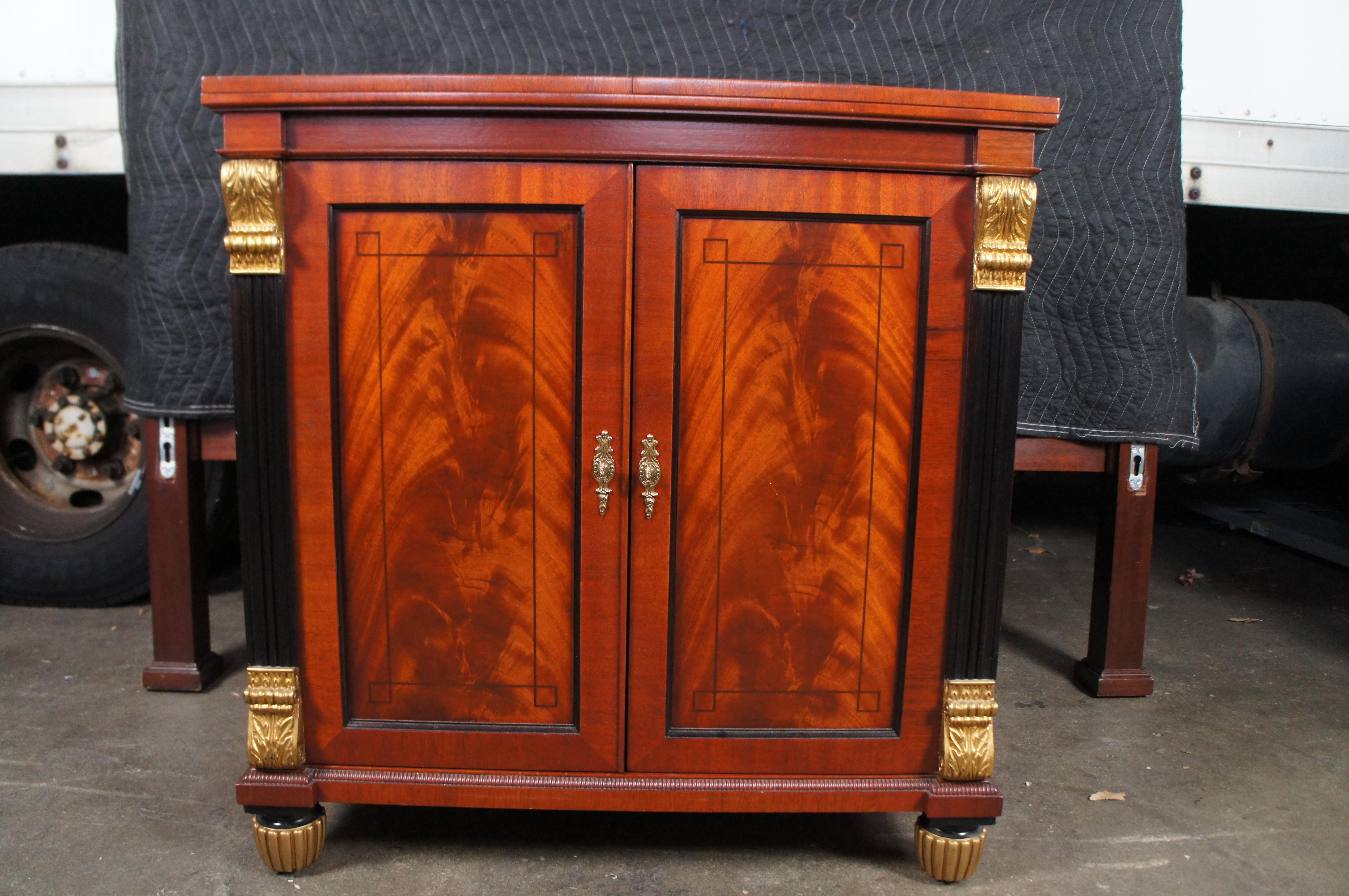 Baker Neoclassico Francese Impero Fiamma Mogano Flip Top Server Dry Bar Buffet in vendita 3