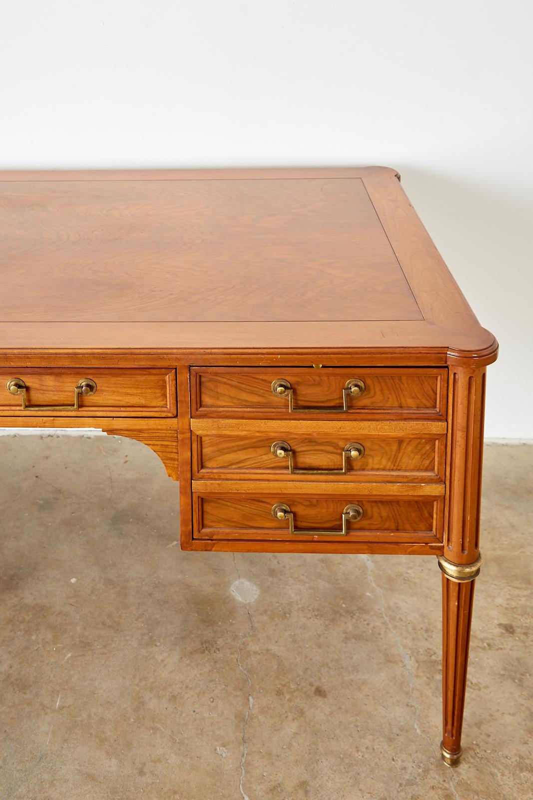 Brass Baker Neoclassical Louis XVI Style Writing Table Desk