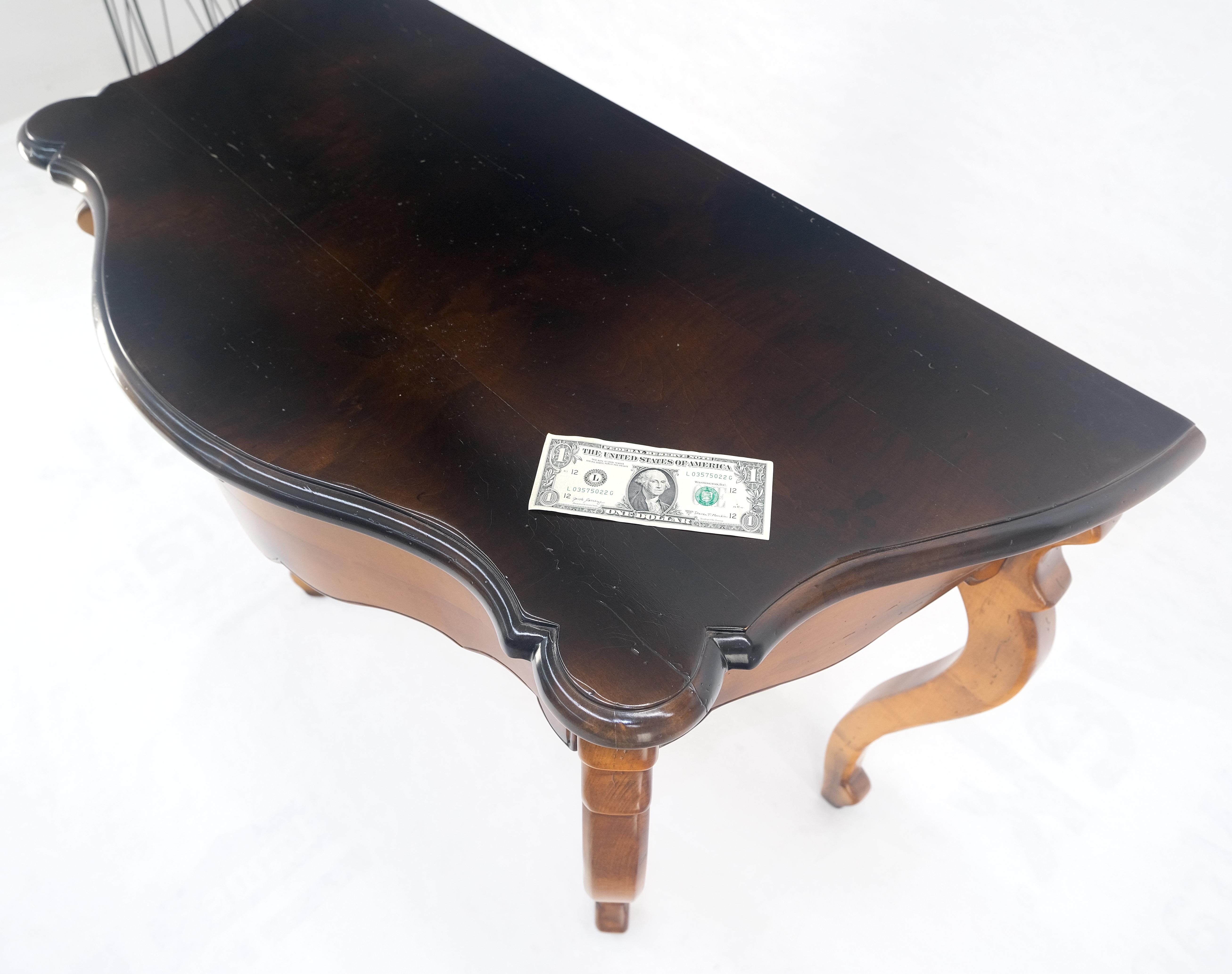 Baker One Drawer Cabriole Leg Fruitwood Paper Finished Drawer Console Table MINT For Sale 8