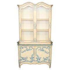 Baker Paint Decorated Venetian Italian Vitrine Display China Cabinet Vitrine