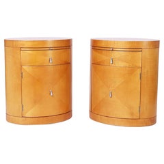 Vintage Baker Pair of Art Deco Style Drum Form Stands