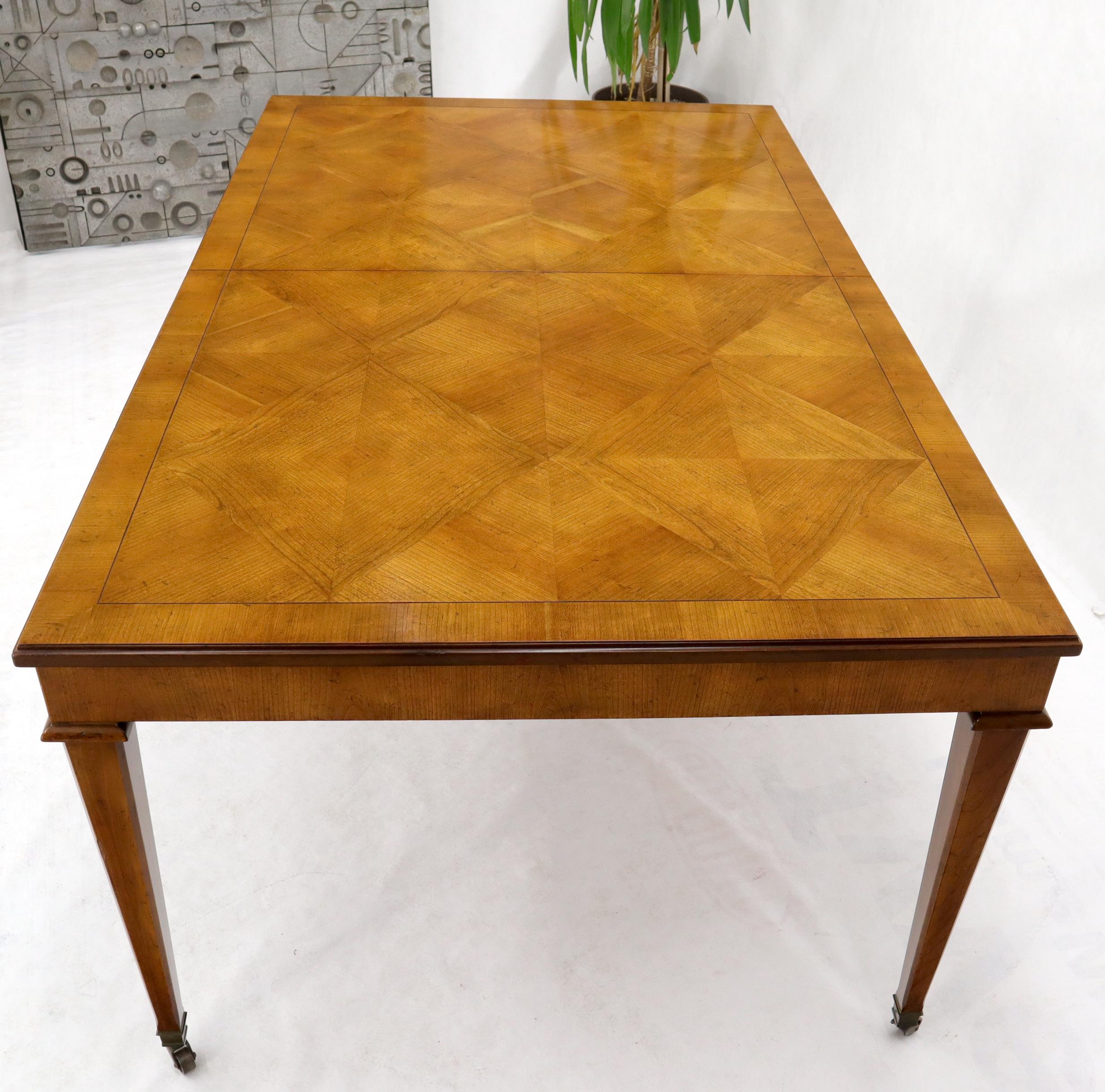 American Baker Parquet Top Rectangle Dining Table with Two Extension Leaves Boards