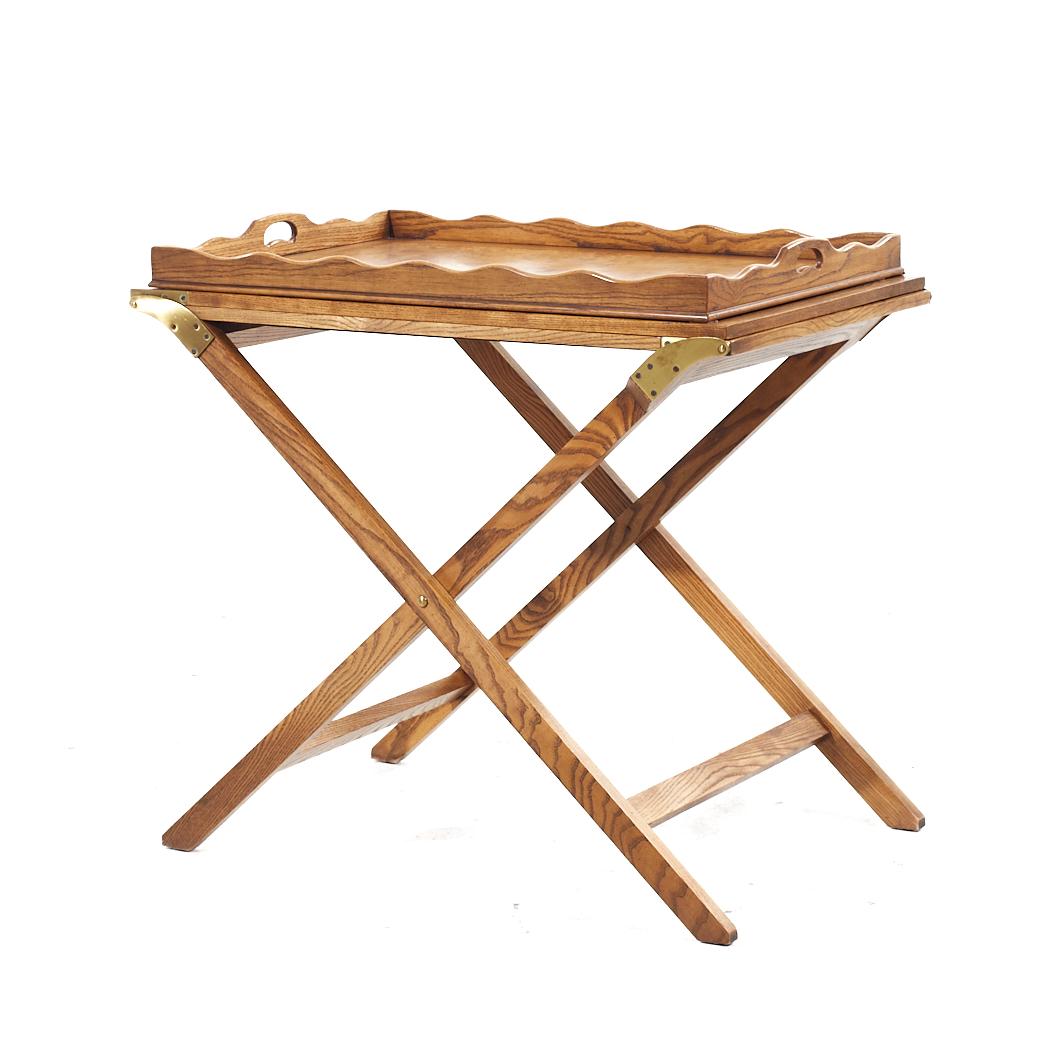 Modern Baker Party Butler Table with Removable Tray and Butterfly Top Serving Table For Sale