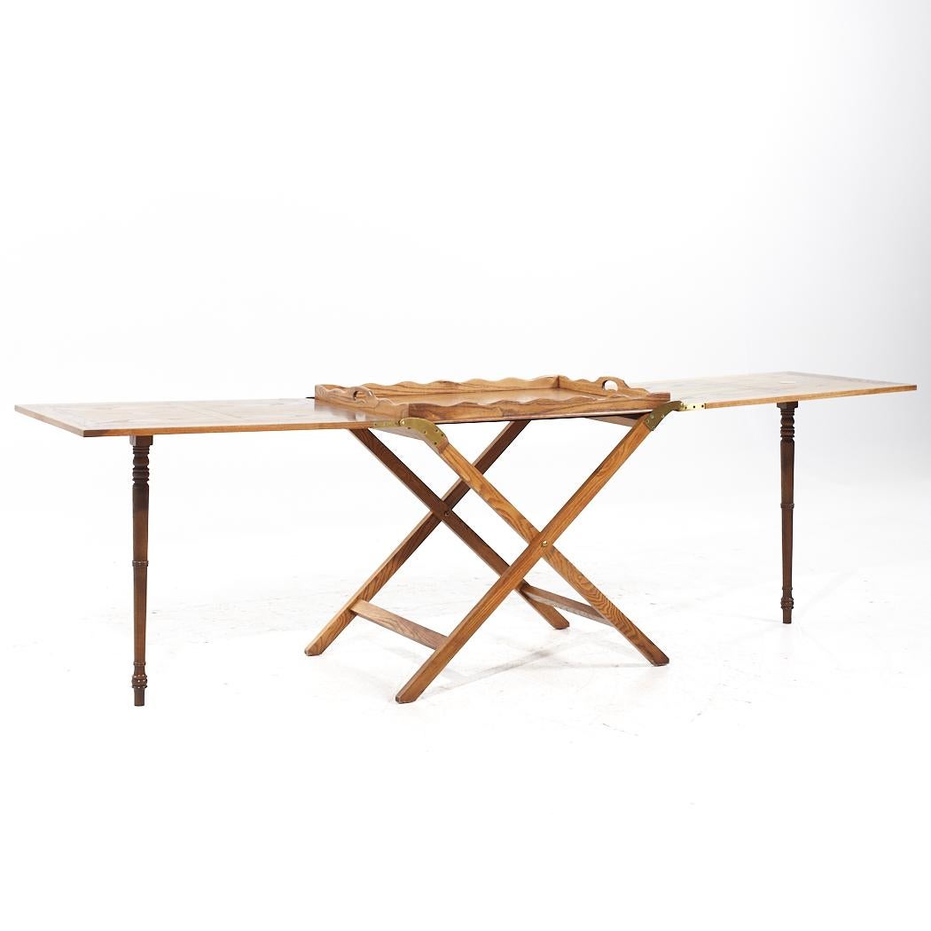 Contemporary Baker Party Butler Table with Removable Tray and Butterfly Top Serving Table For Sale